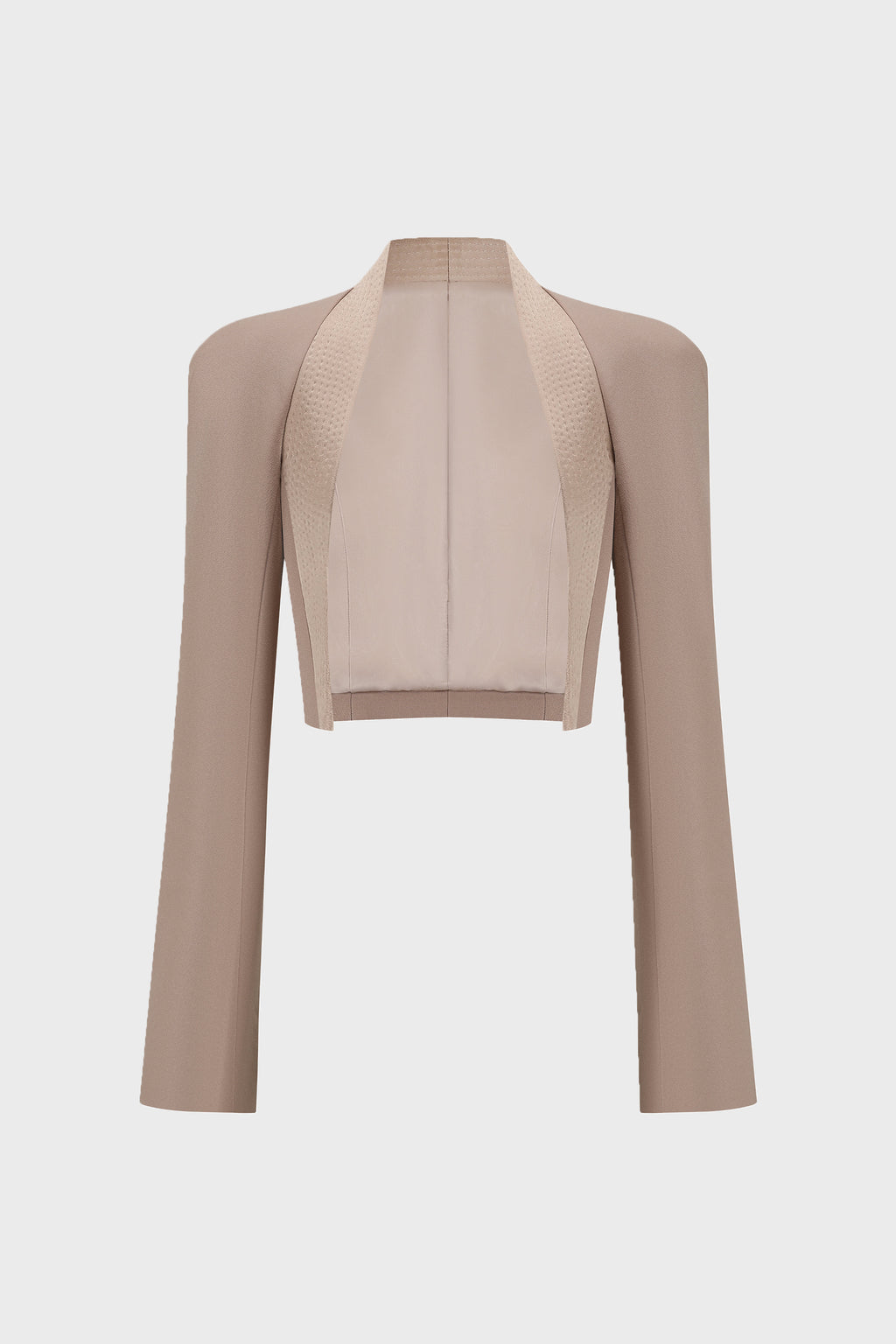TAILORED ROUND-SHOULDER CROPPED BLAZER PINK MIST