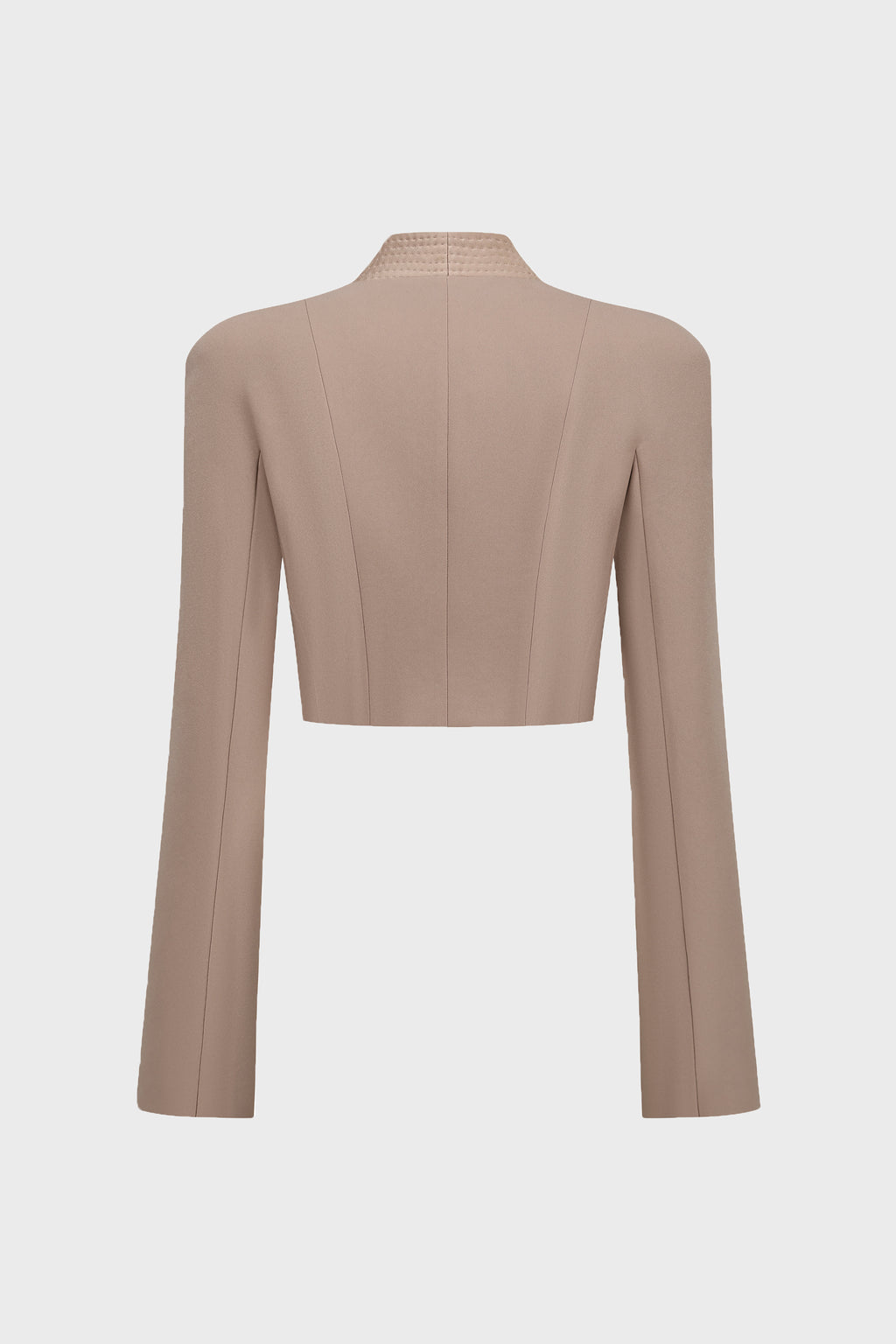 TAILORED ROUND-SHOULDER CROPPED BLAZER PINK MIST