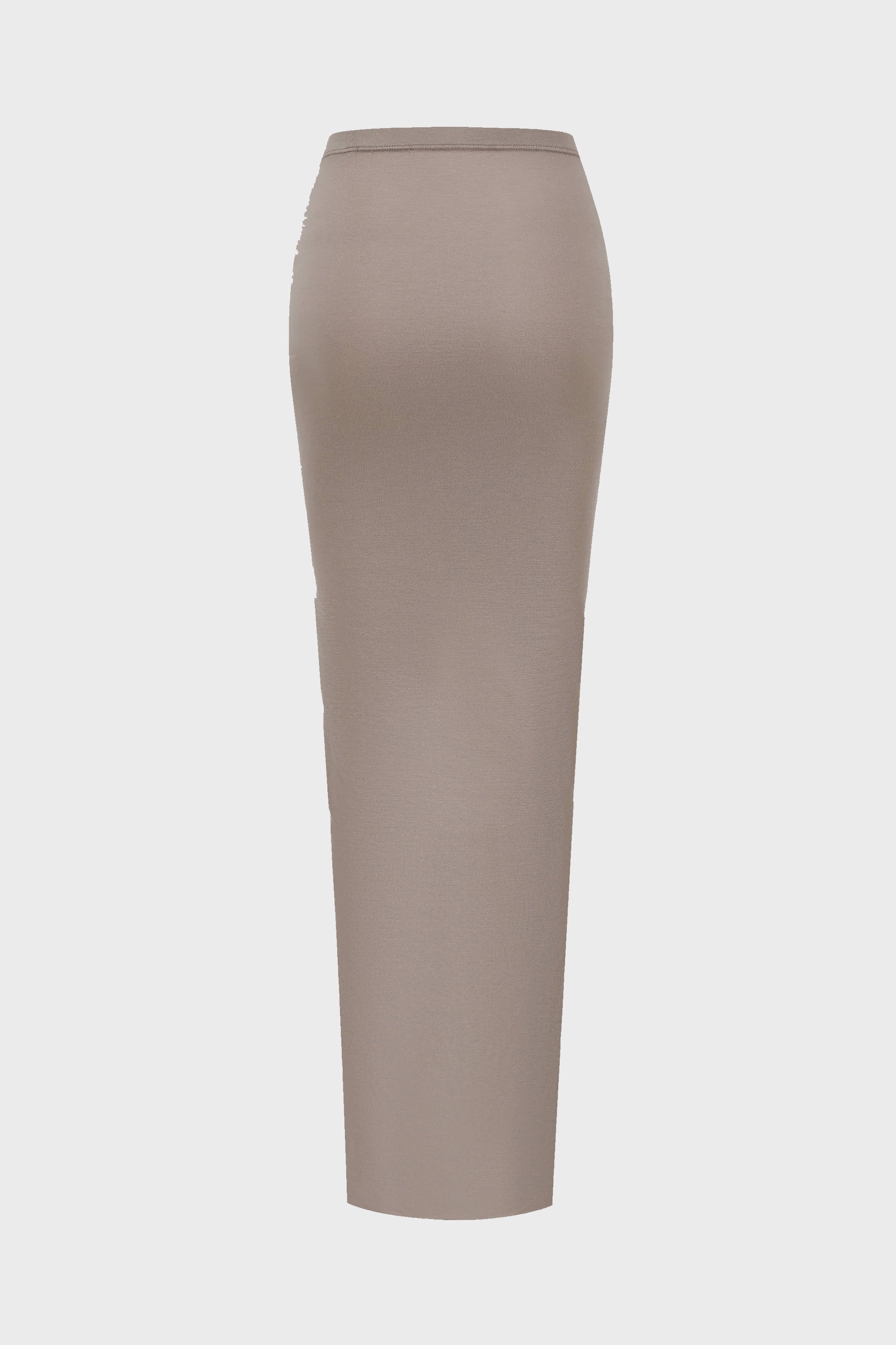 ASYMMETRIC TWIST-KNOTTED SKIRT MINERAL GREY