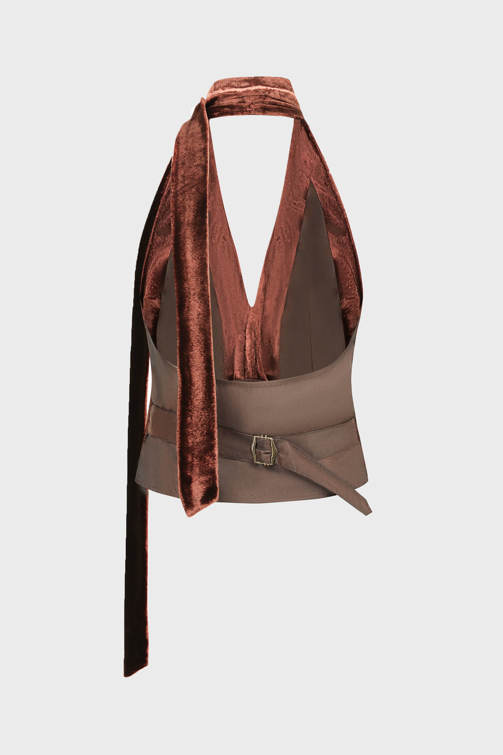 VELVET VEST BRICK RED