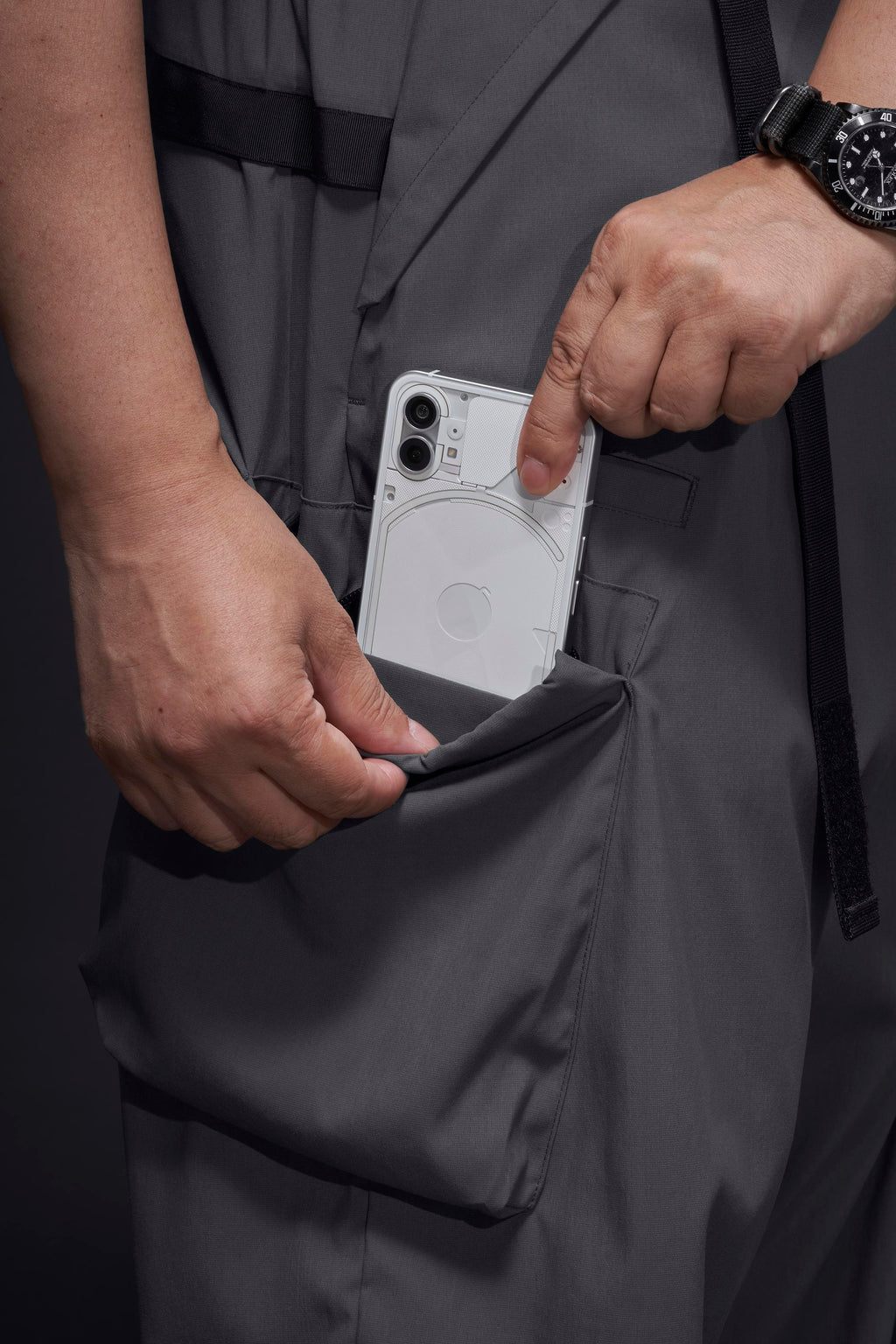 P55-M Nylon Stretch Cargo Trouser - Blaugrau