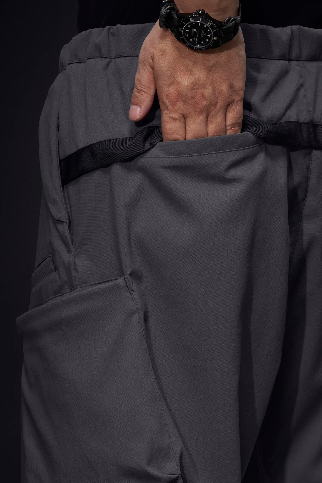 P55-M Nylon Stretch Cargo Trouser - Blaugrau