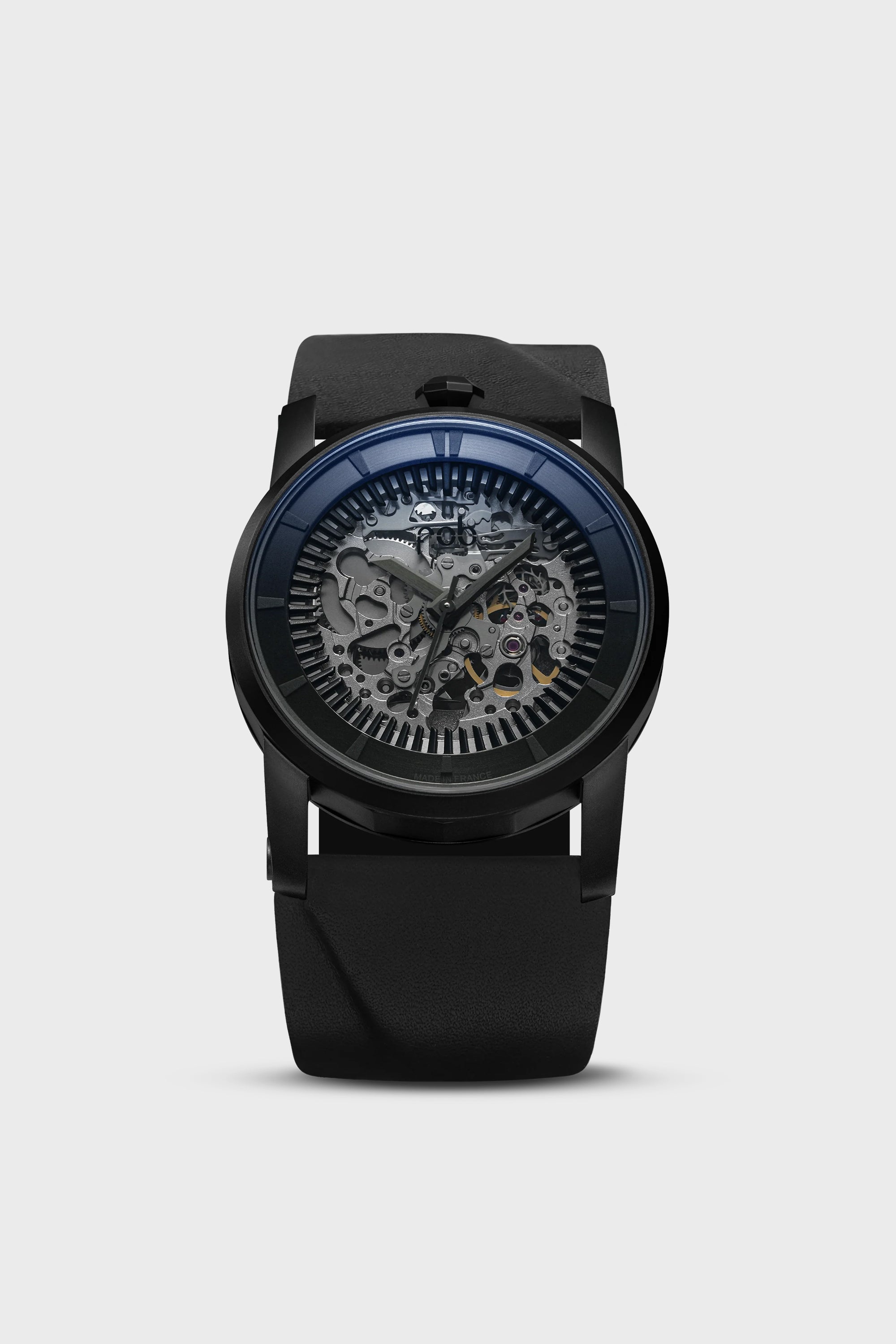 R413 BLACK MATTE SKELETON / BLACK LEATHER