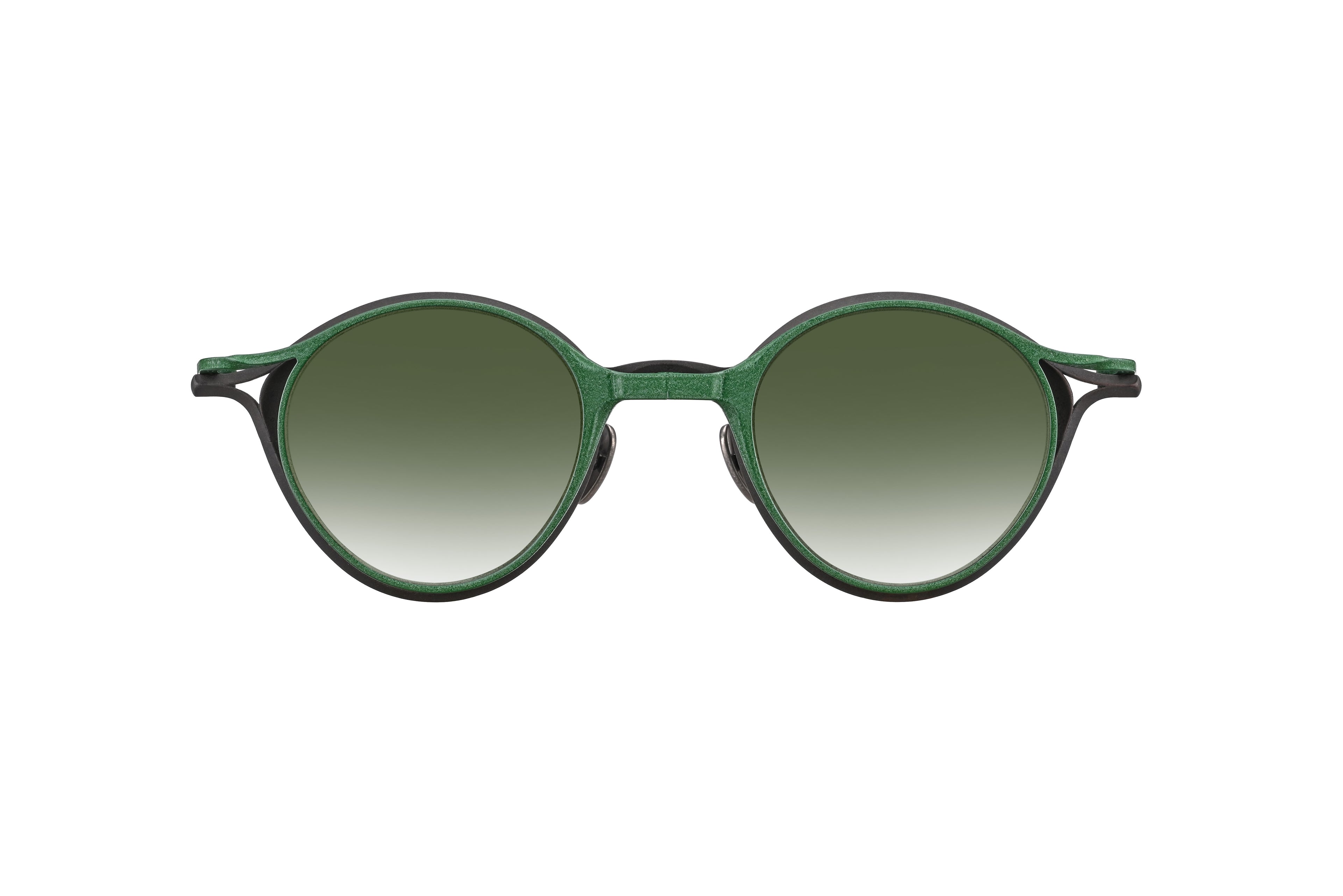 ANTIQUE BRONZE + DARK GREEN CLIP SUNGLASSES