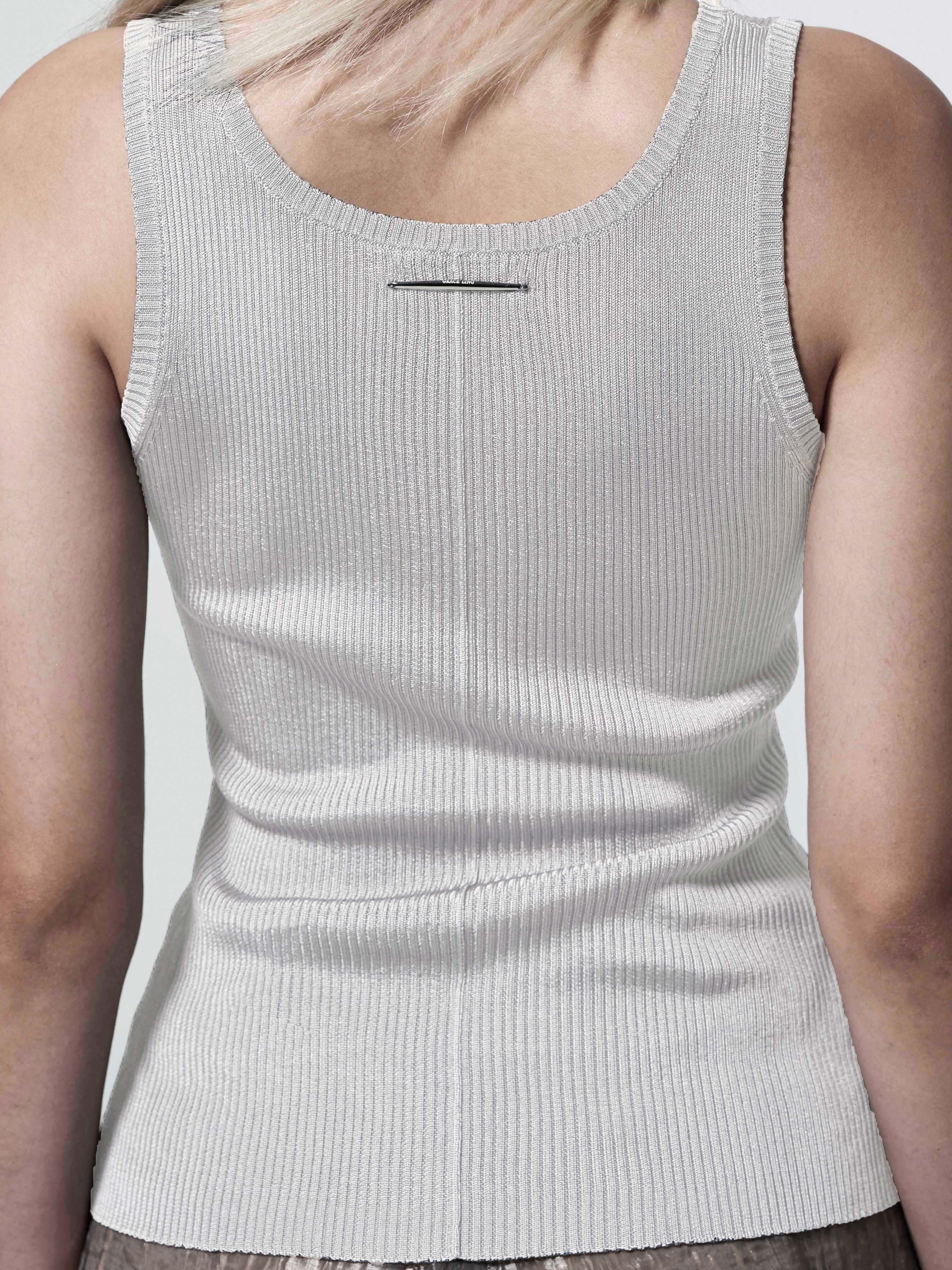 RIBBED-KNIT COLUMN TANK TOP IVORY