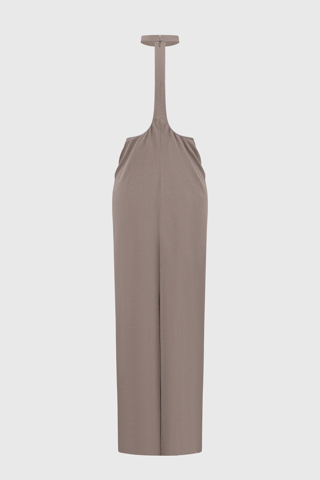 HALTERNECK DRAPED SKIRT MIST GREY