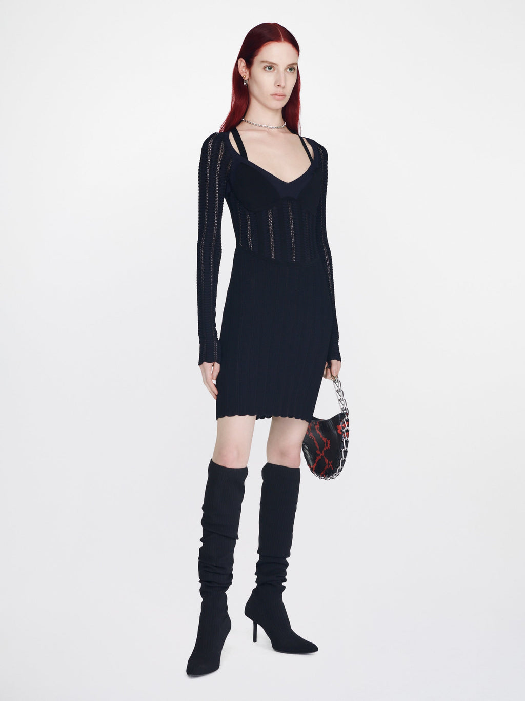 SNAKESKIN COLUMN CORSET DRESS