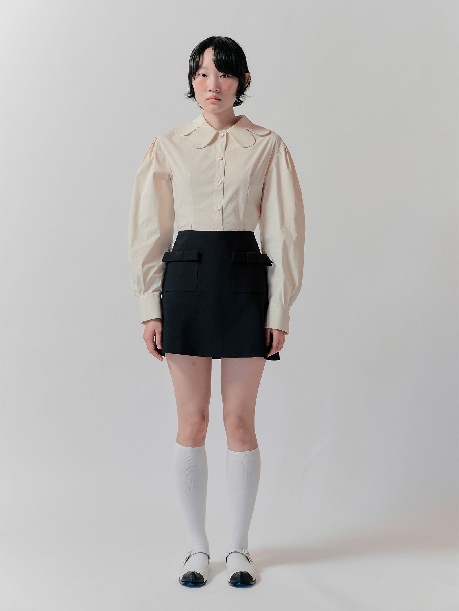 FLOWER COLLAR SLIM SHIRT