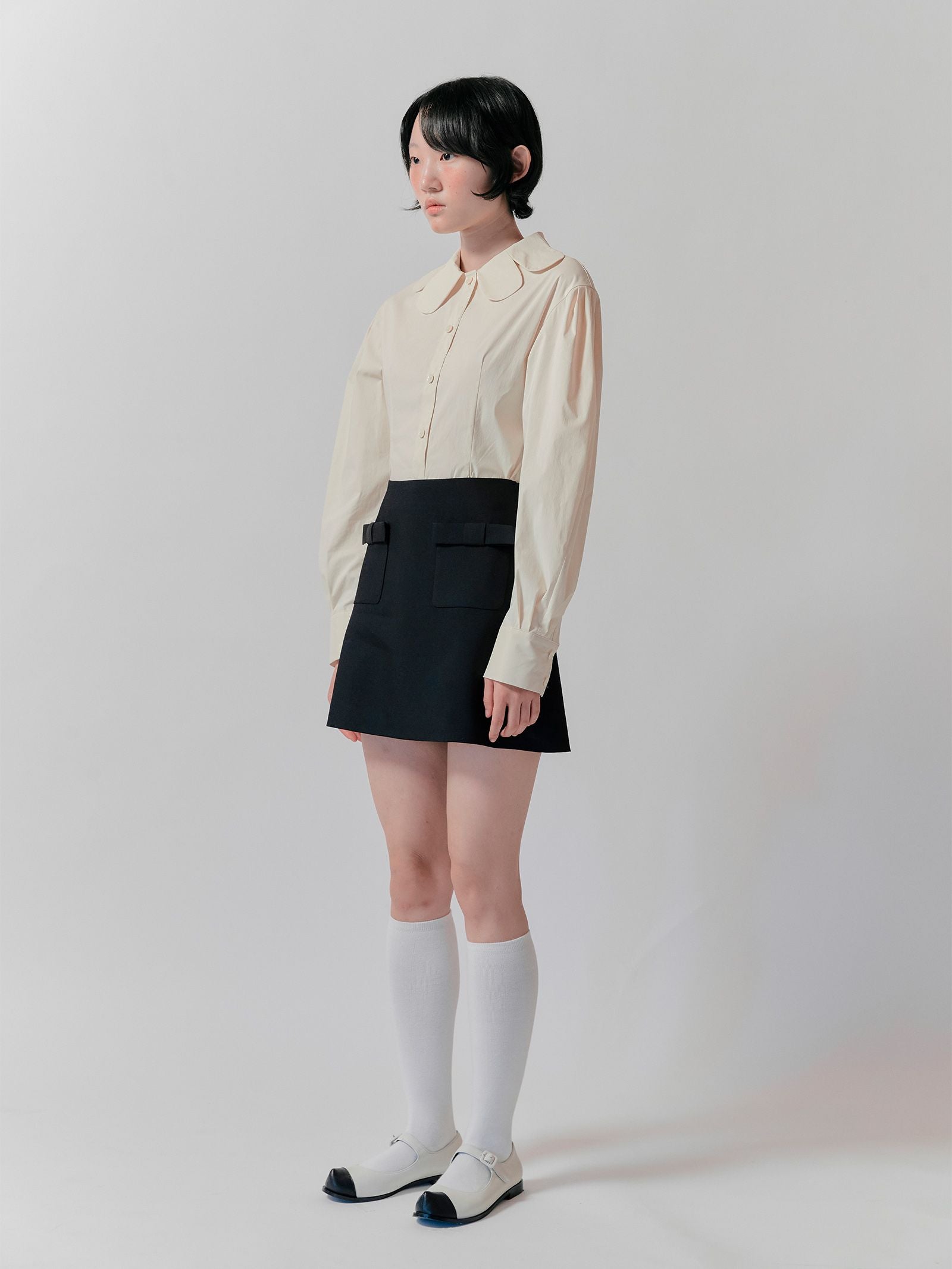 FLOWER COLLAR SLIM SHIRT