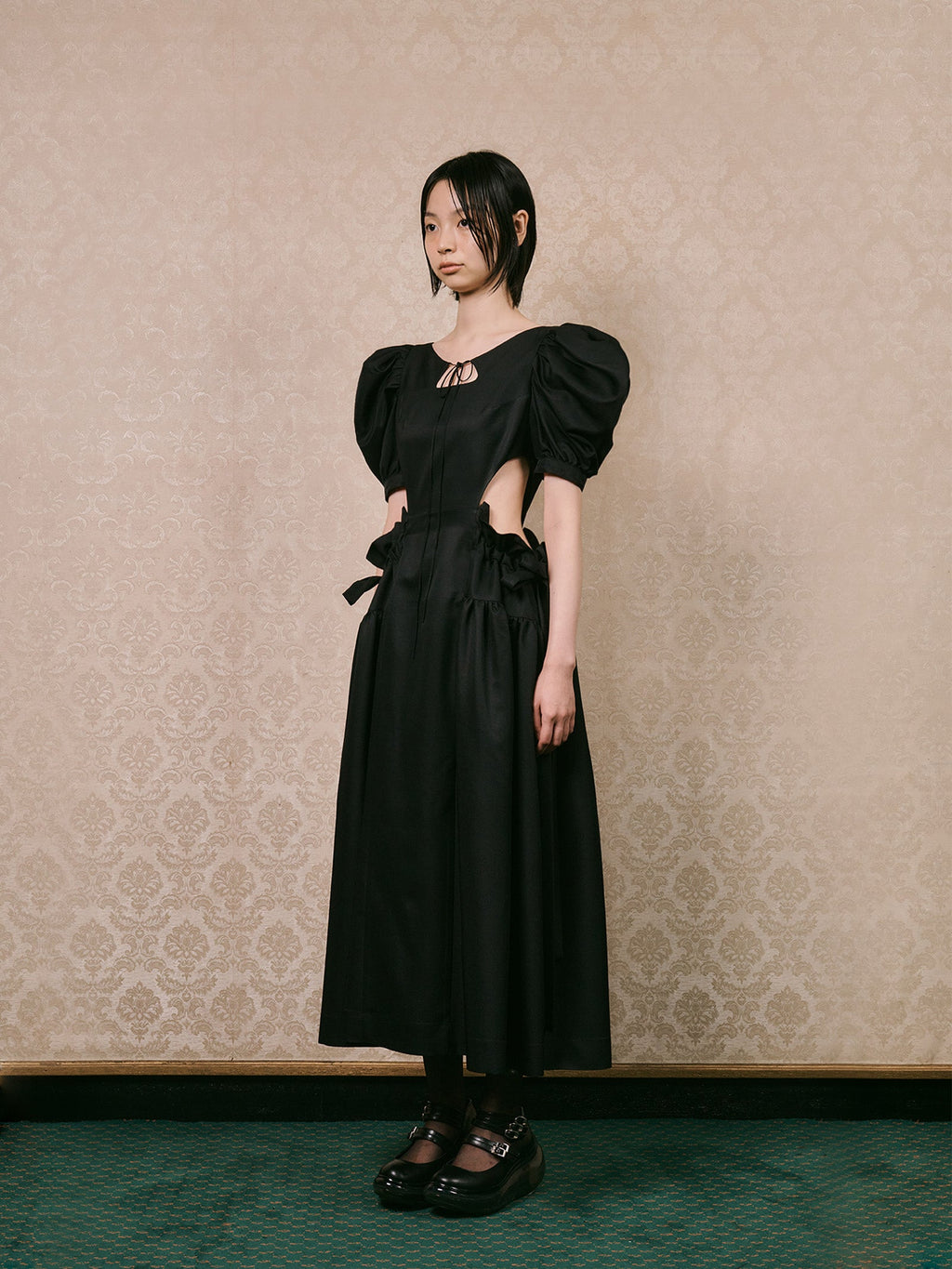 WAIST CUTOUT FAIRY PUFF DRESS