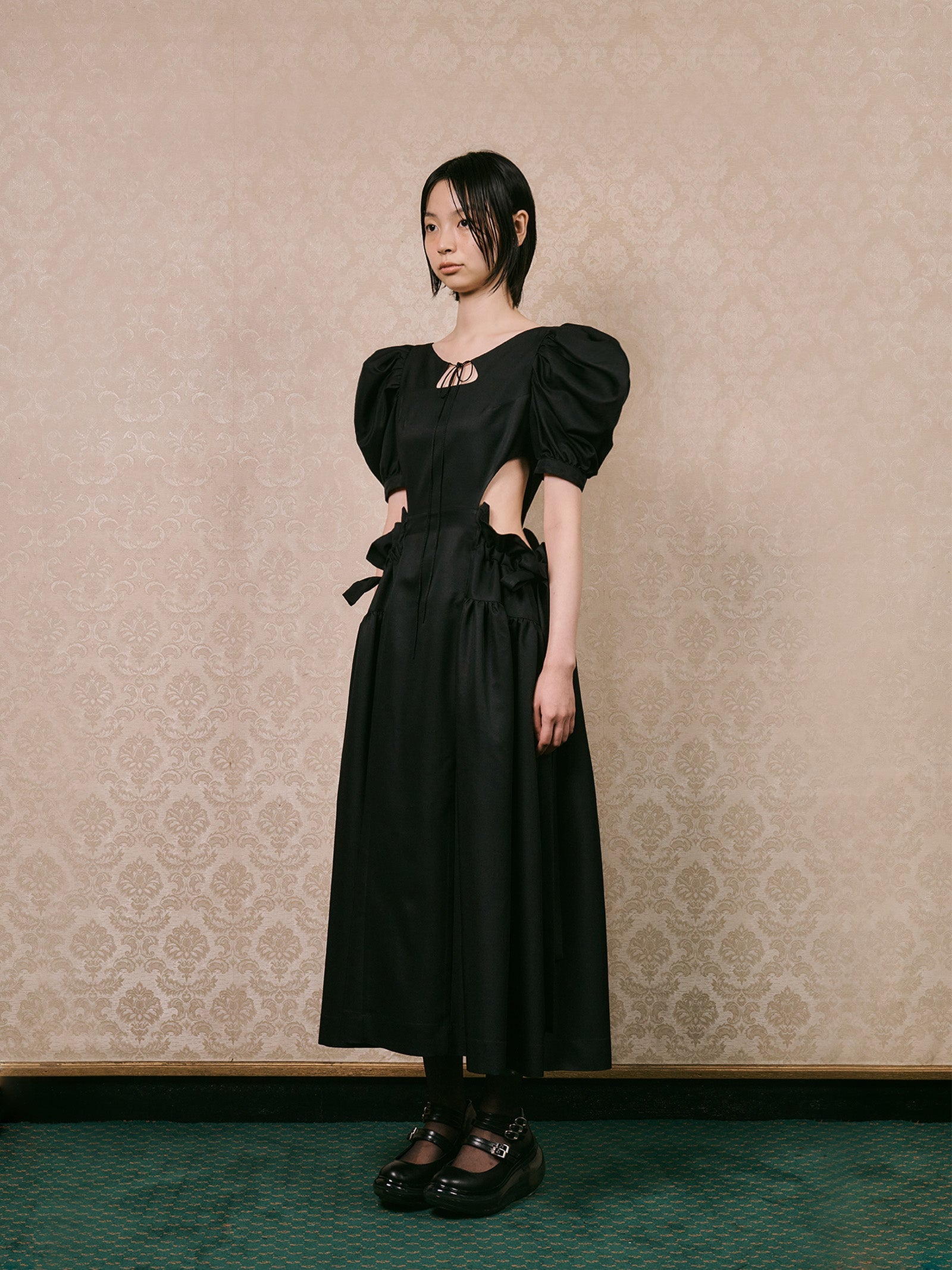 WAIST CUTOUT FAIRY PUFF DRESS