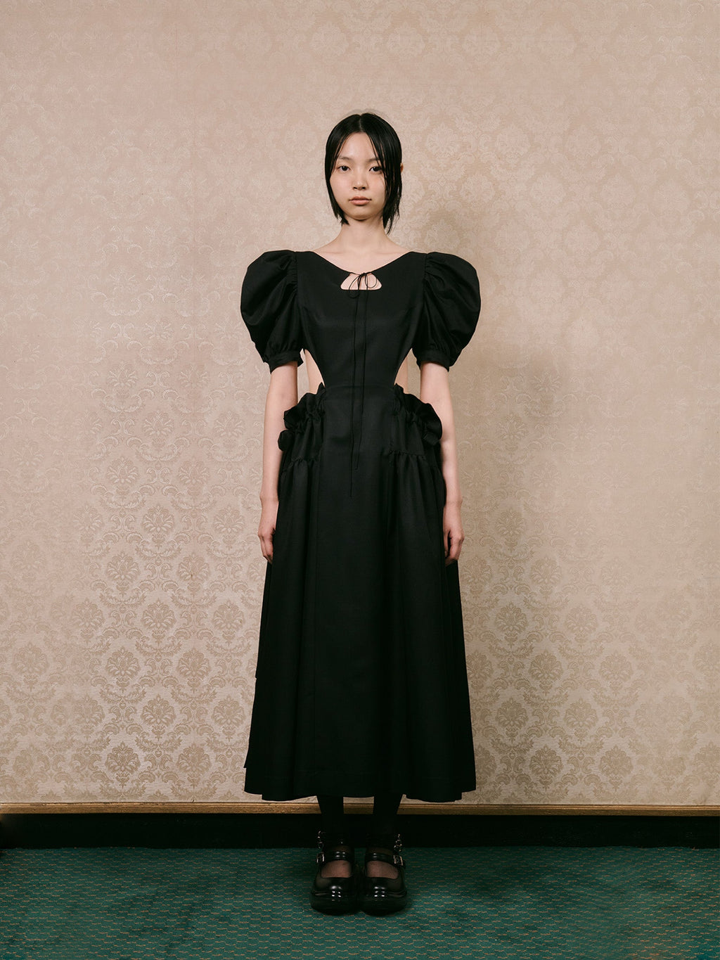 WAIST CUTOUT FAIRY PUFF DRESS