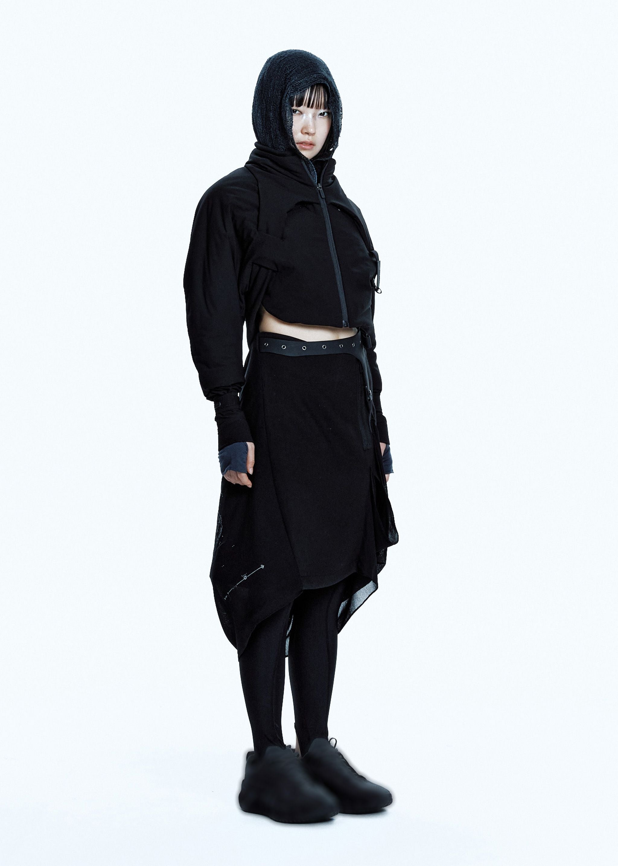 GRAPHIC WRAP SKIRT w/ GARTER BELT