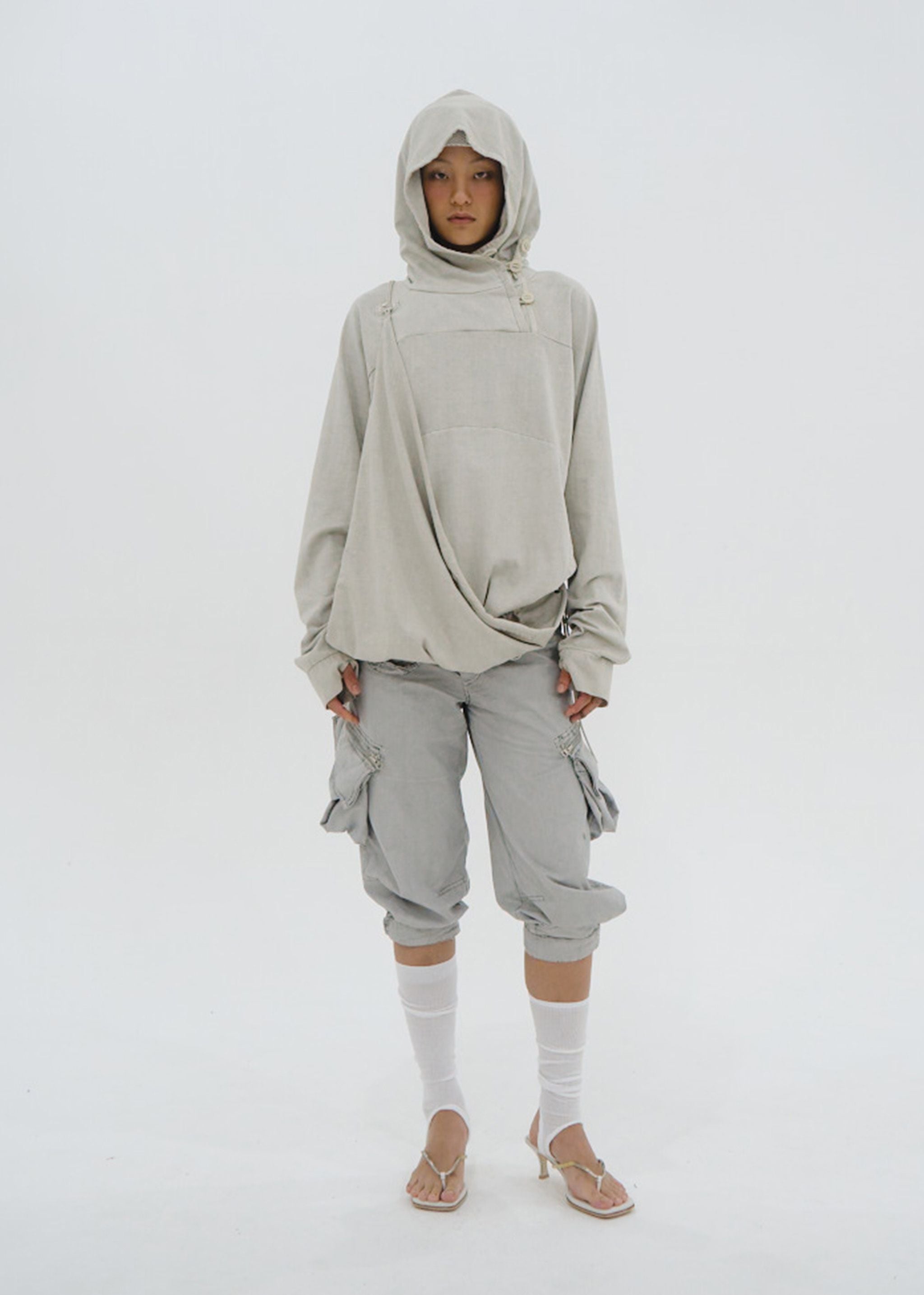 DYED SCARF BAG HOODIE