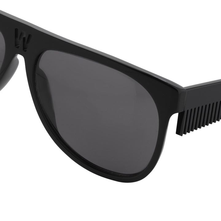 LINDA FARROW × WALTER VAN BEIRENDONCK BLACK AVIATOR SUNGLASSES