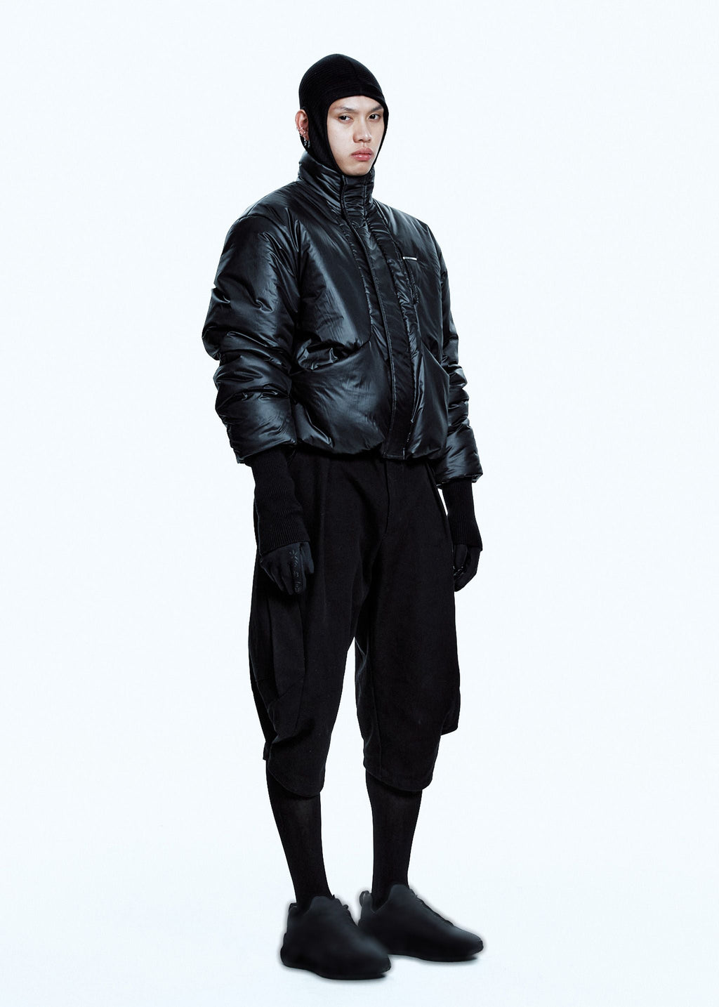 PADDED JACKET W/ BALACLAVA BLACK