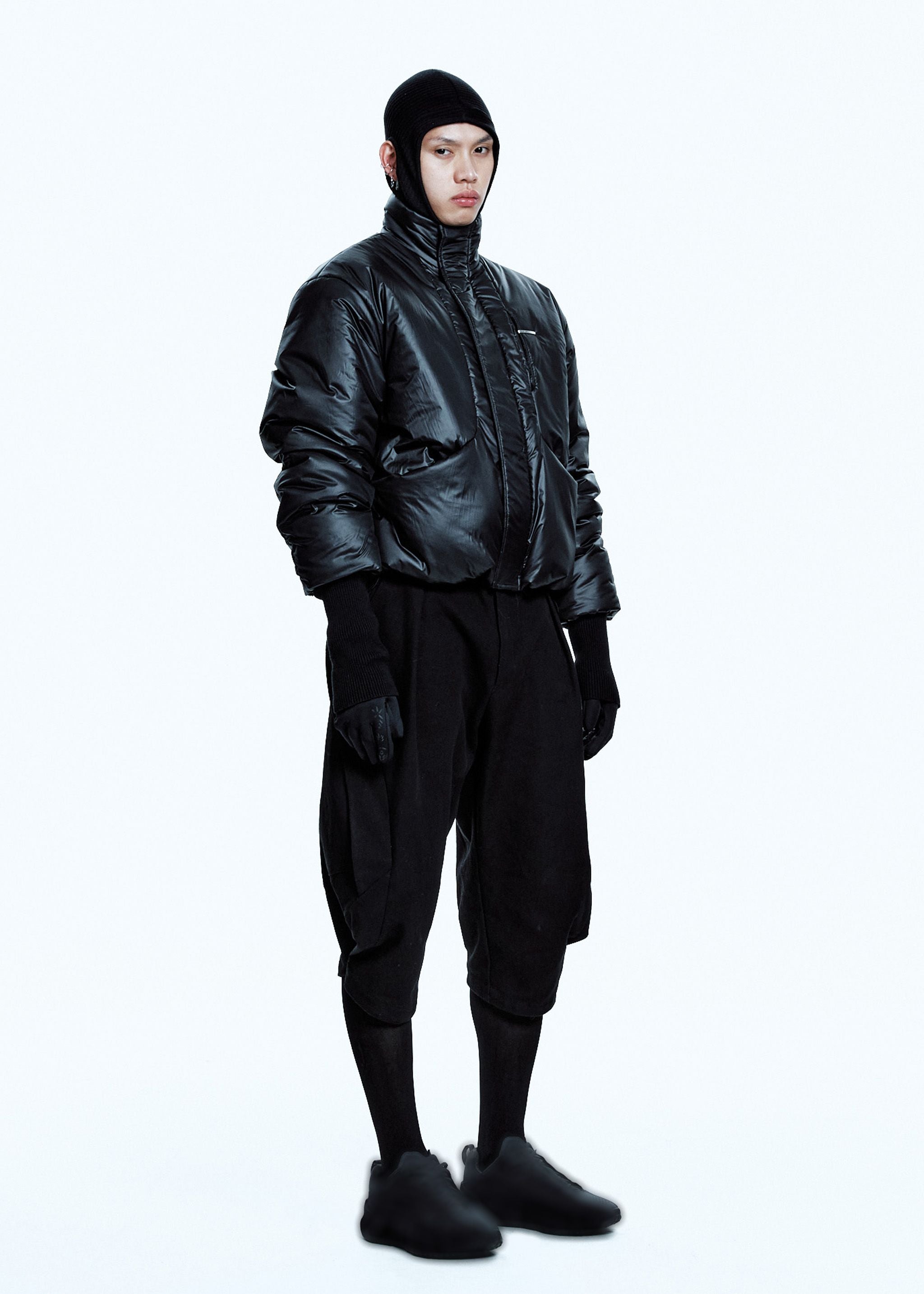 PADDED JACKET W/ BALACLAVA BLACK
