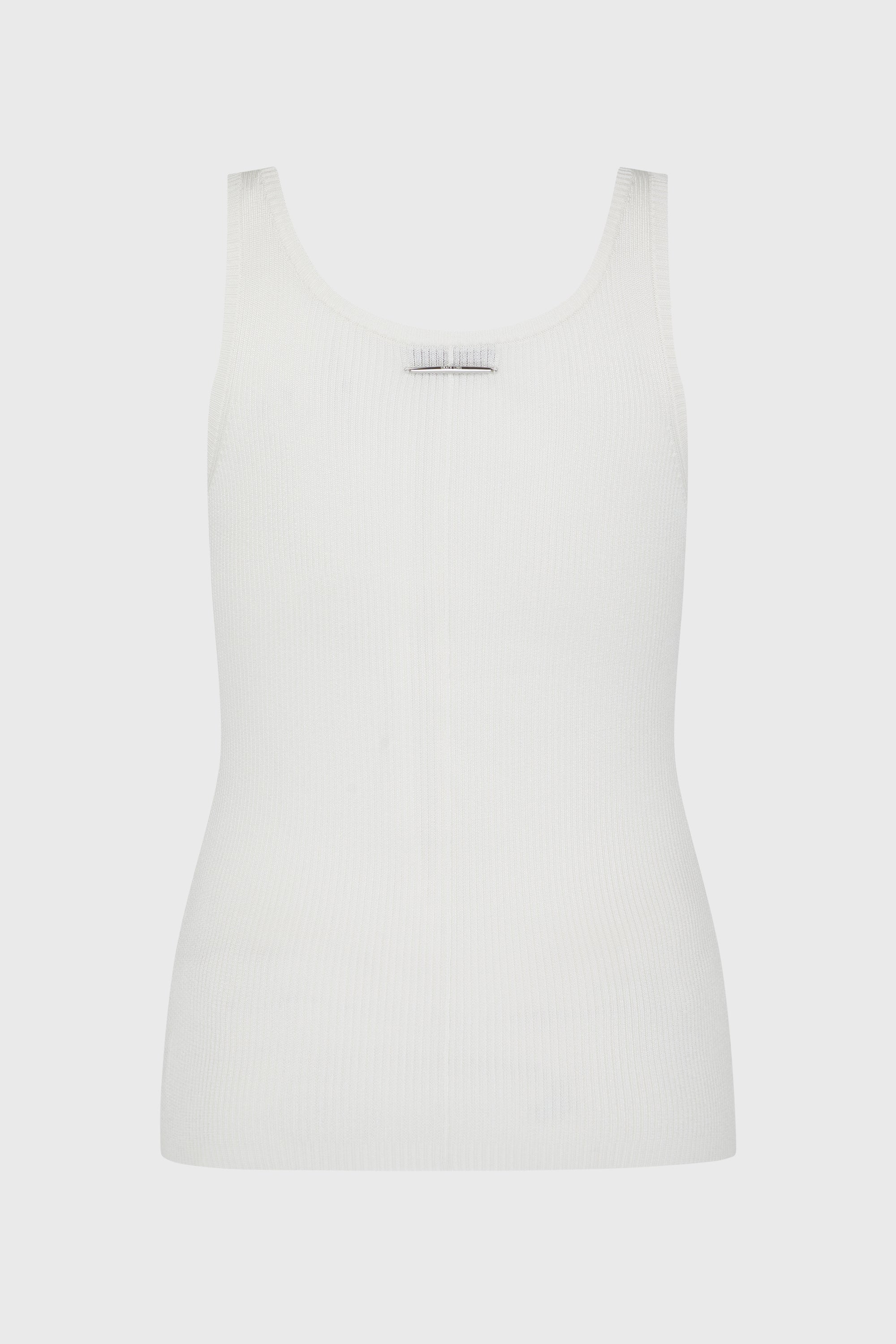 RIBBED-KNIT COLUMN TANK TOP IVORY
