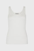 RIBBED-KNIT COLUMN TANK TOP IVORY