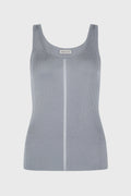 RIBBED-KNIT COLUMN TANK TOP STEEL