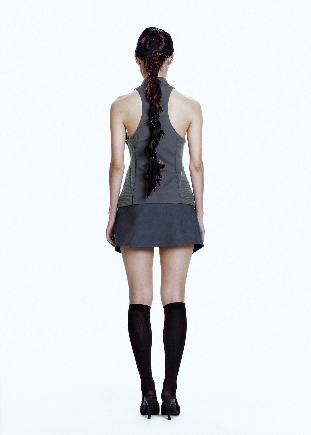 DOUBLE LAYER MOTO JACKET CHARCOAL