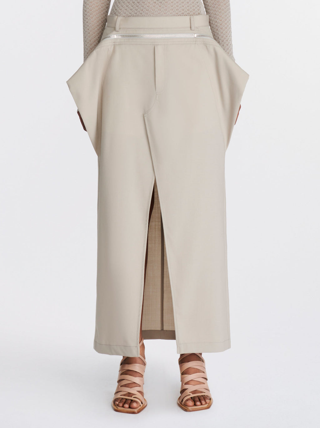 ZIP ACCESS MIDI SKIRT