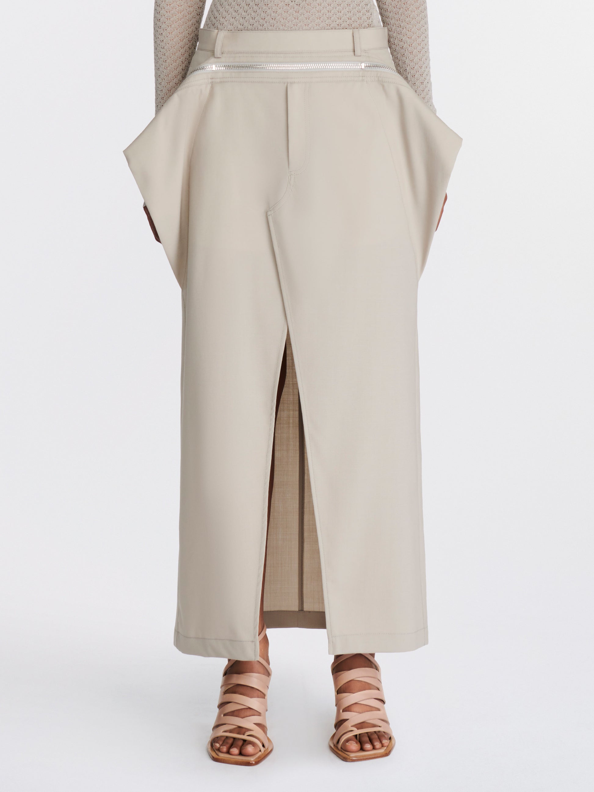 ZIP ACCESS MIDI SKIRT