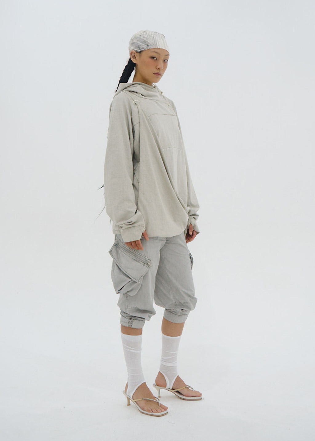 DYED SCARF BAG HOODIE