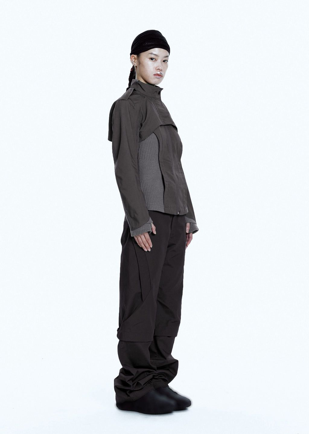 DOUBLE LAYER MOTO JACKET CHARCOAL