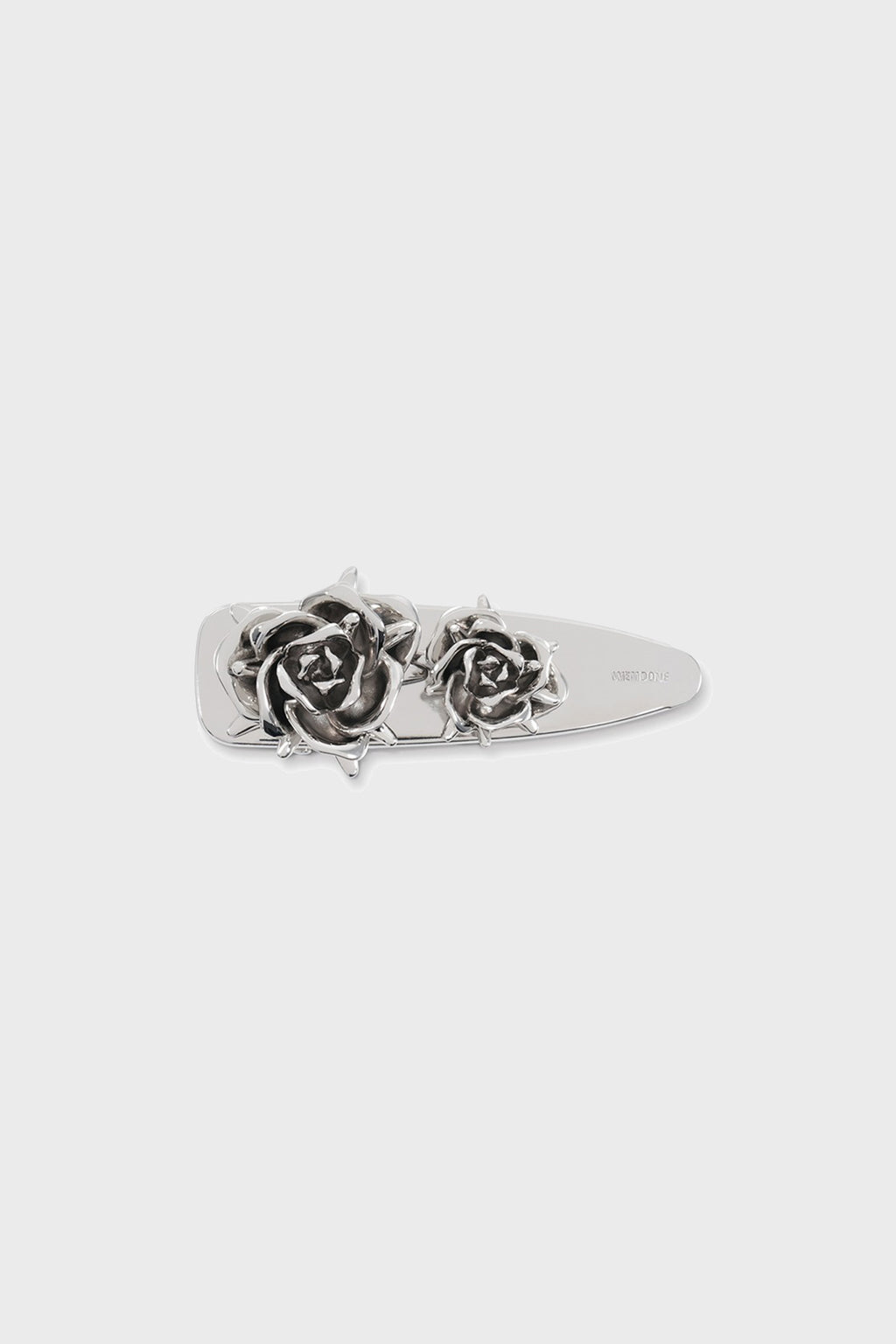 DOUBLE ROSE SPIKY HAIR CLIP SILVER
