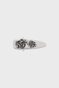 DOUBLE ROSE SPIKY HAIR CLIP SILVER