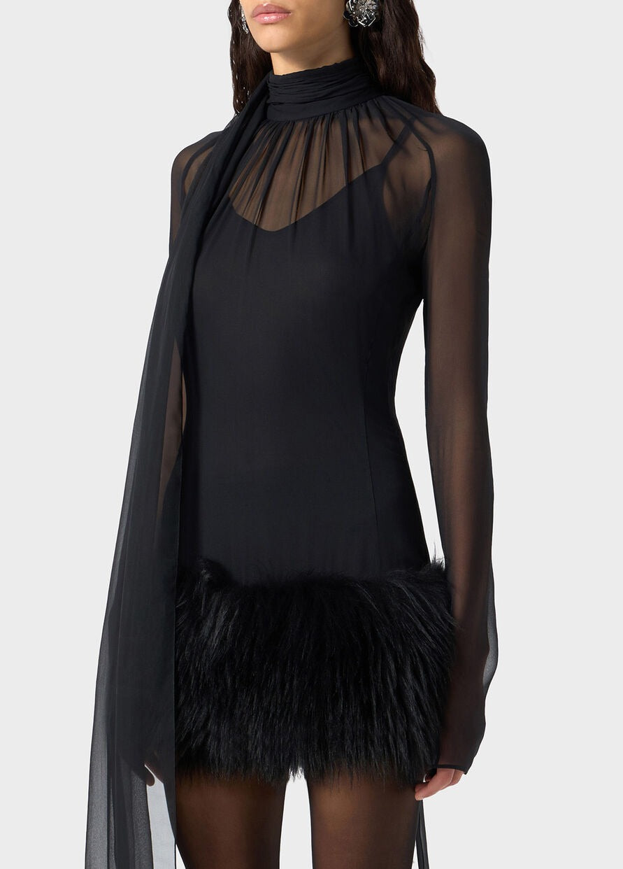 GEORG DRESS W/FUR