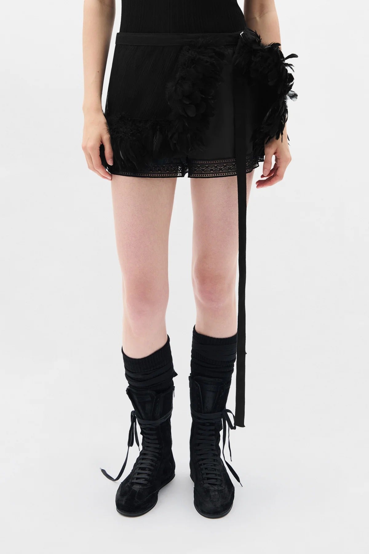 JOST KNEE-HIGH SOCKS WITH RIBBON DETAIL (PAIR) BLACK