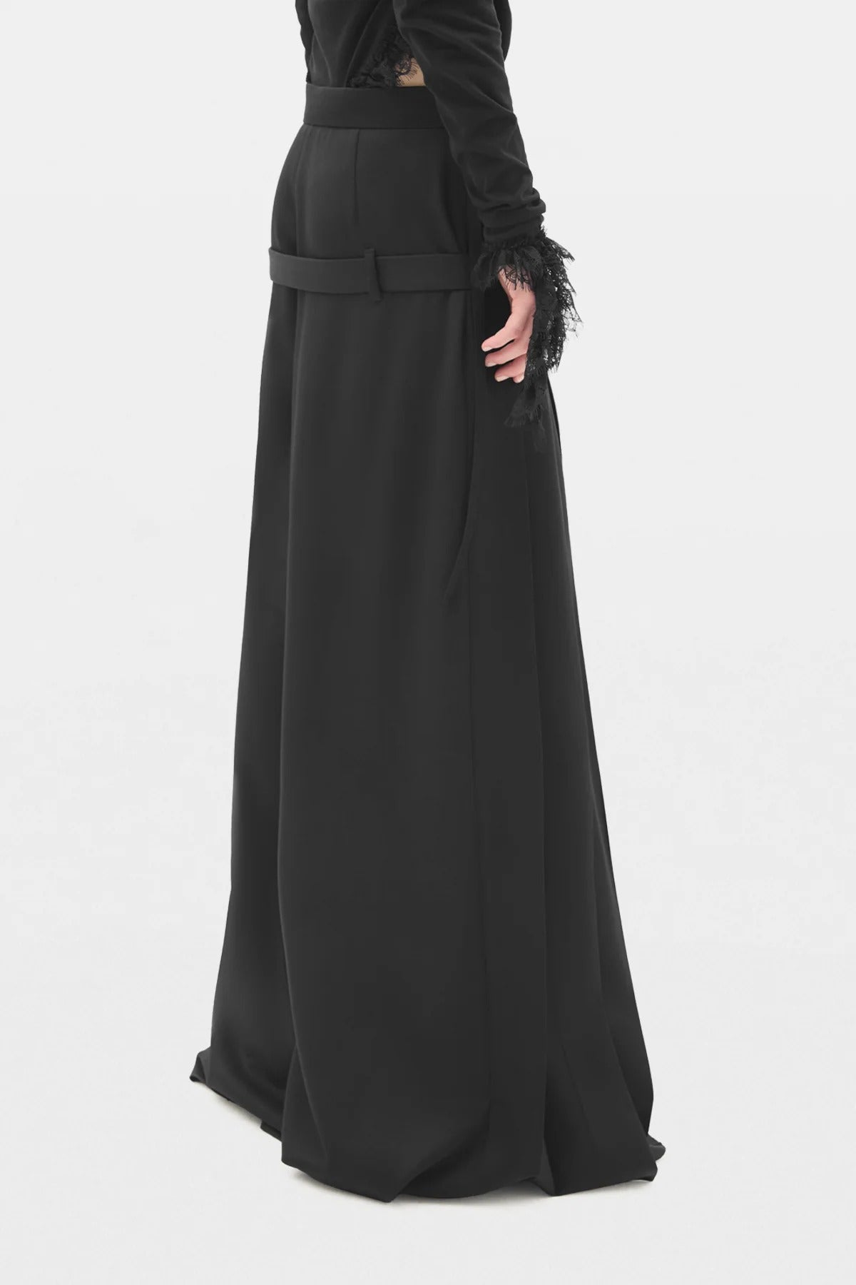 MARIKO PLEATED FRONT TROUSERS BLACK