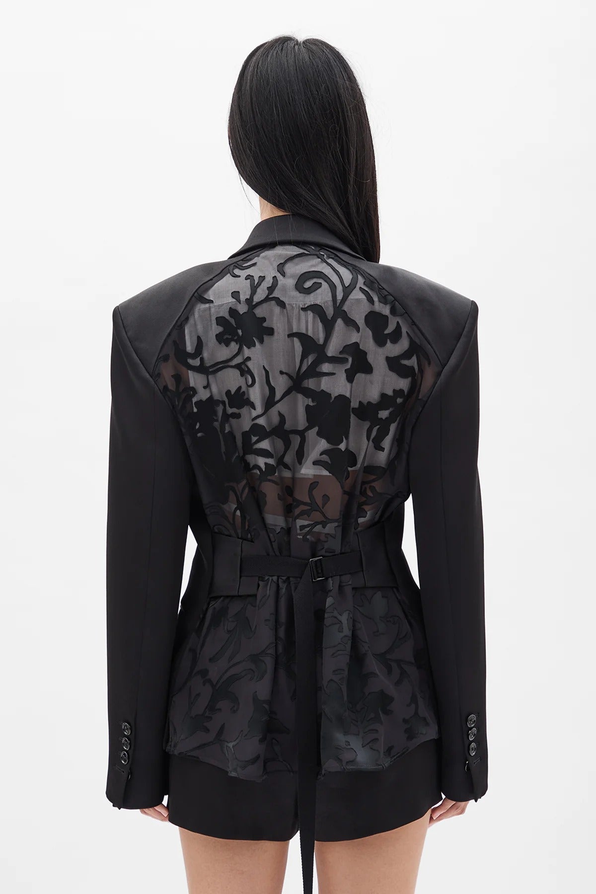 SUSA COMFORT TAILORED JACKET W/ DEVORE' RAMAGE SATIN CONTRAST