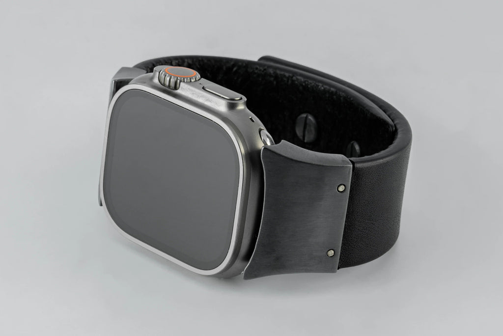 Apple Watch Bracelet (Model 1, 42-49mm, Wedge Strap, Studs, BLK+KA)