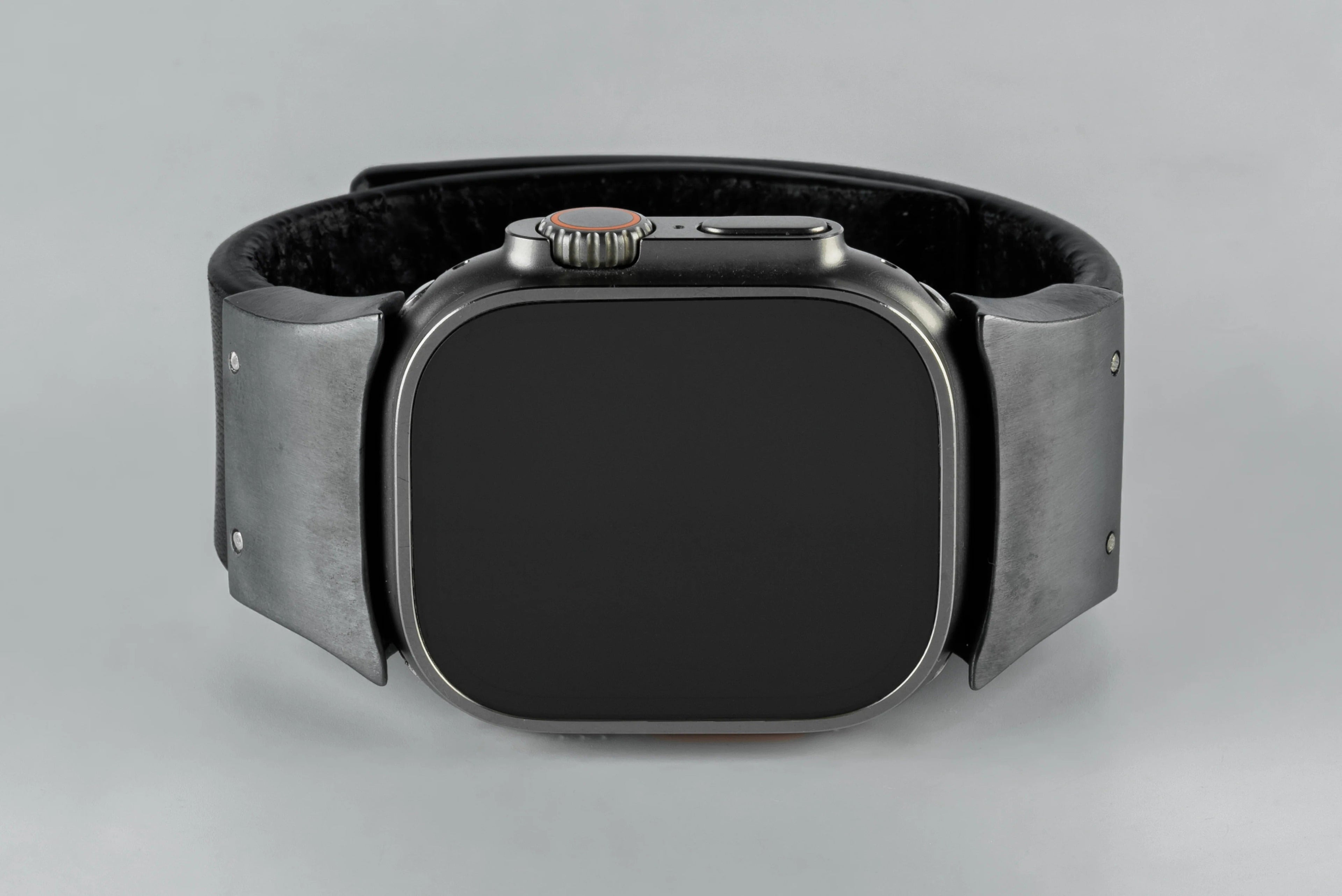 Apple Watch Bracelet (Model 1, 42-49mm, Wedge Strap, Studs, BLK+KA)