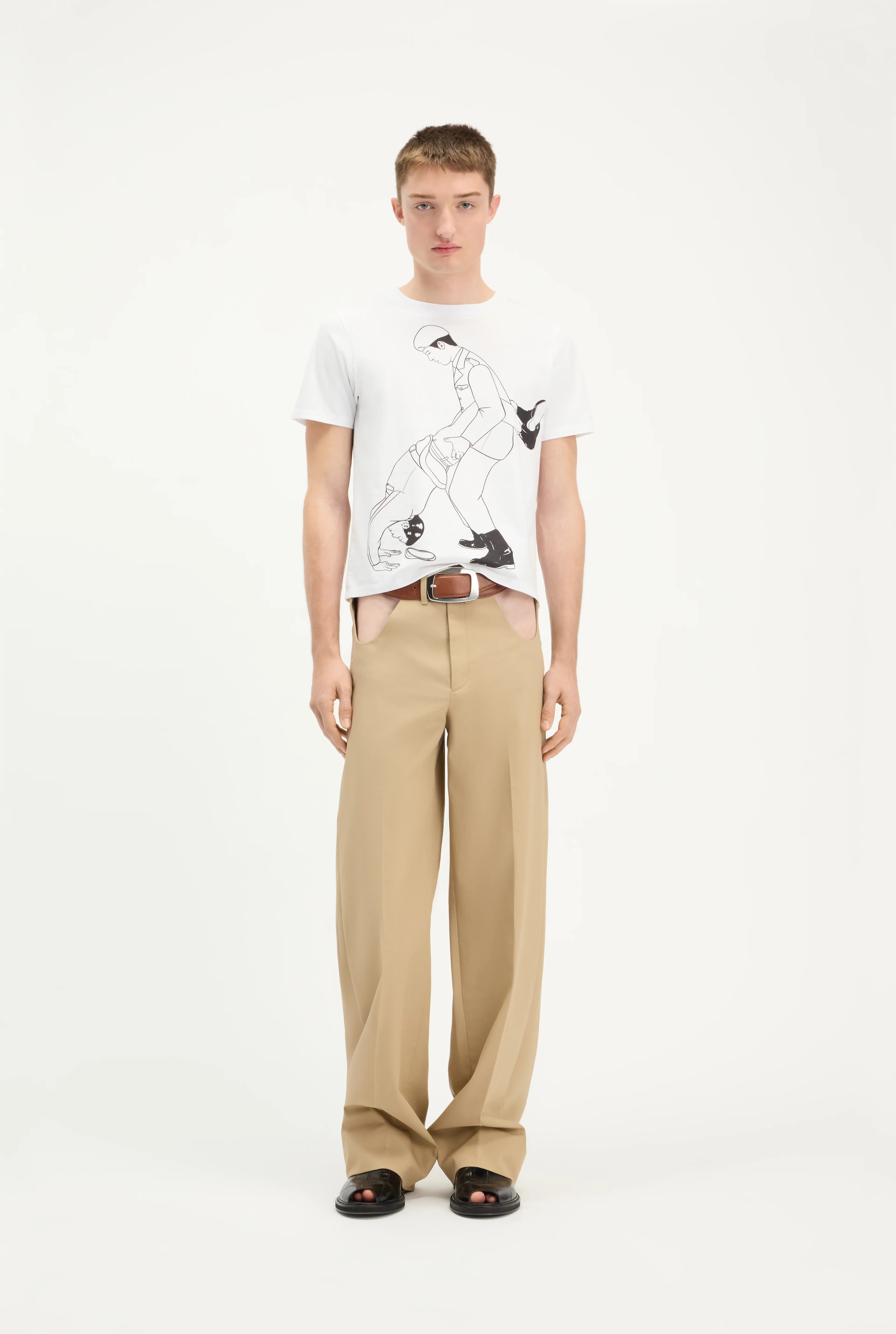 COTTON JERSEY SQUARED TEE-SHIRT PRINTED "KAMASUTRA"