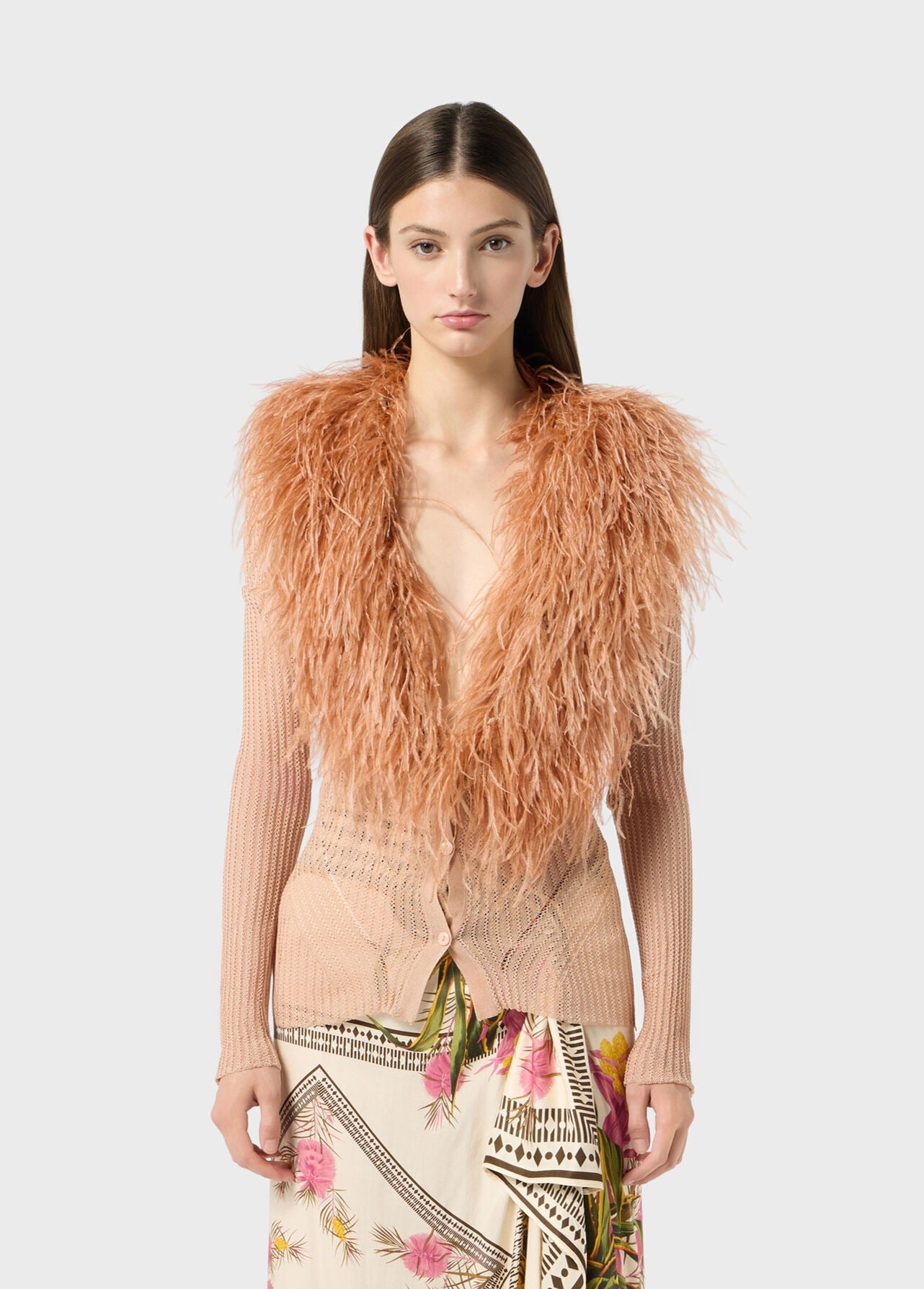 BLUMARINE - CARDIGAN W/FEATHERS EYESHADOW PINK – LABSTORE WORLD