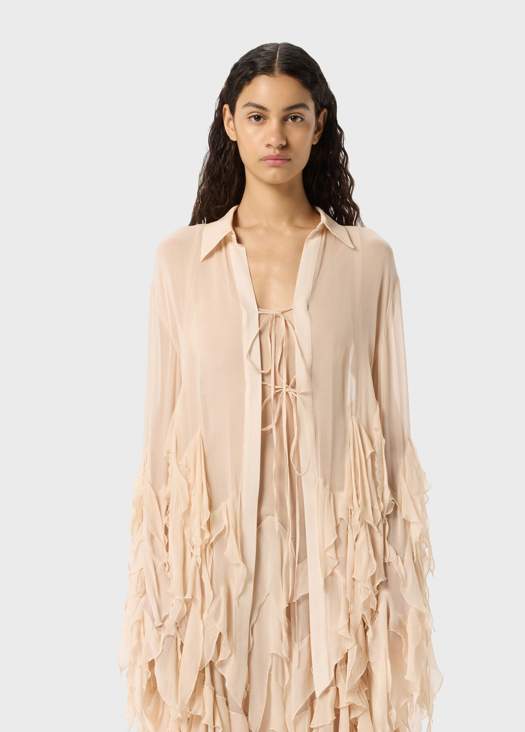 GEORG TOP W/RUFFLES READY TO DYE