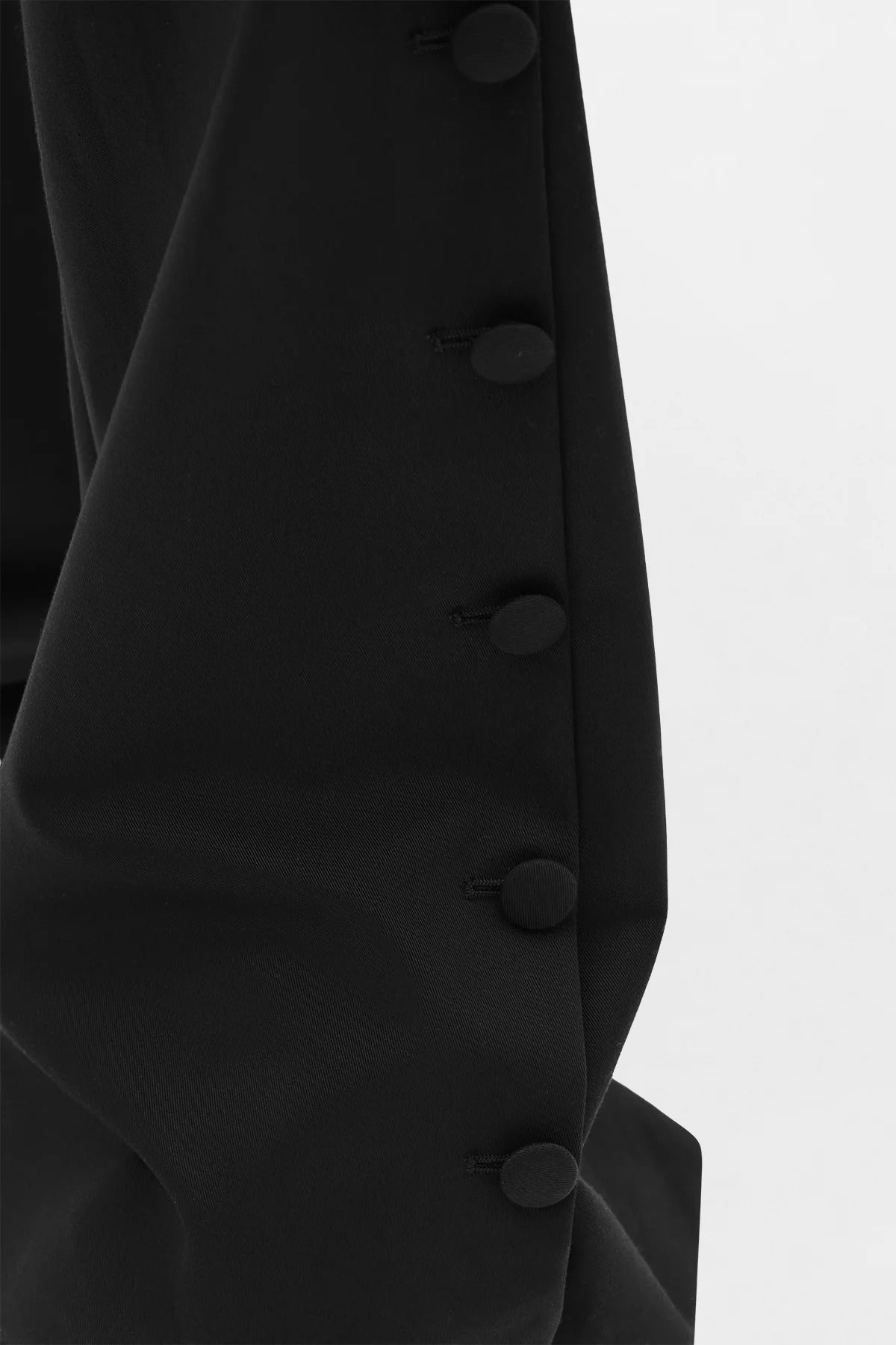 ENYA SLIM FIT BOOTCUT TROUSERS WITH BUTTON CLOSURE SLITS BLACK