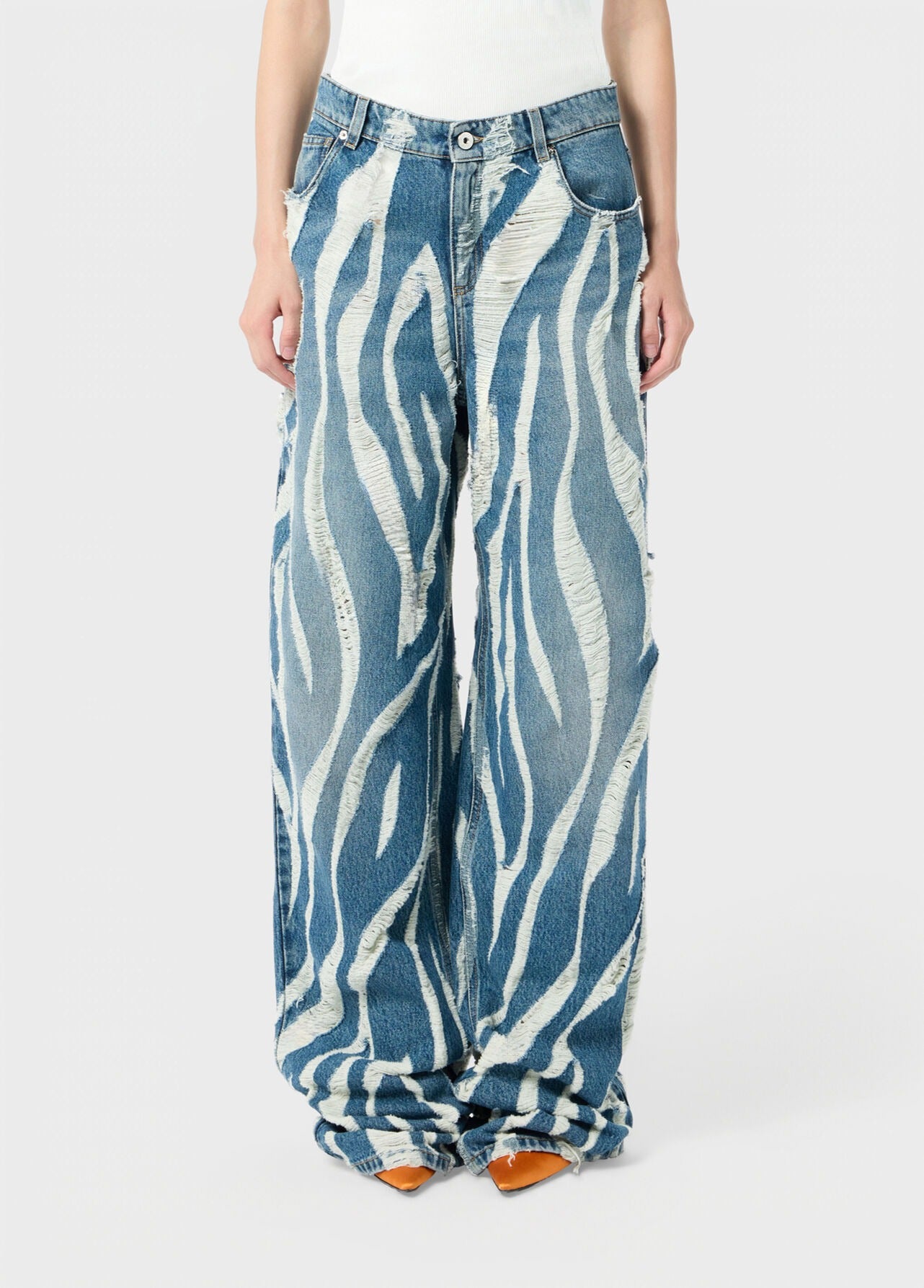 DENIM ZEBRA PANT ICE BLU