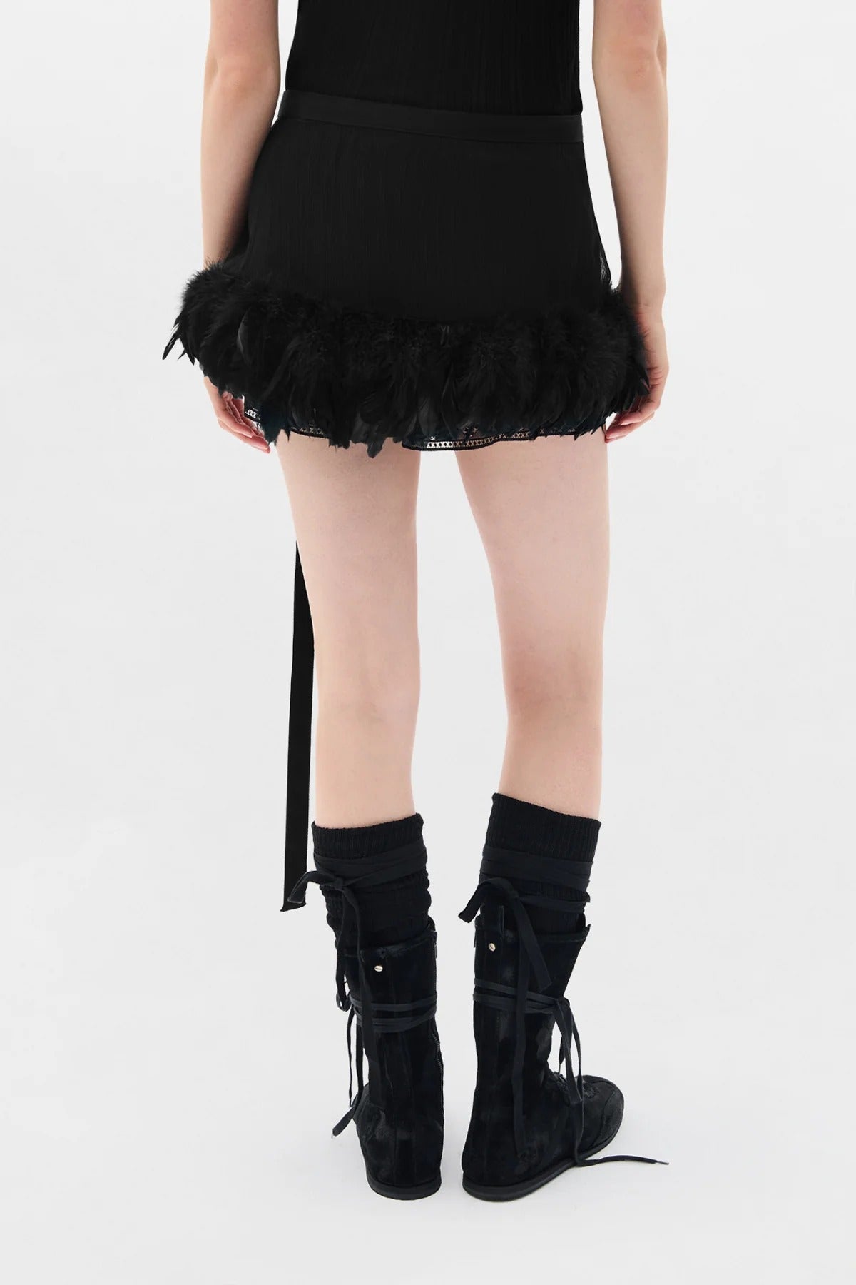 JOST KNEE-HIGH SOCKS WITH RIBBON DETAIL (PAIR) BLACK