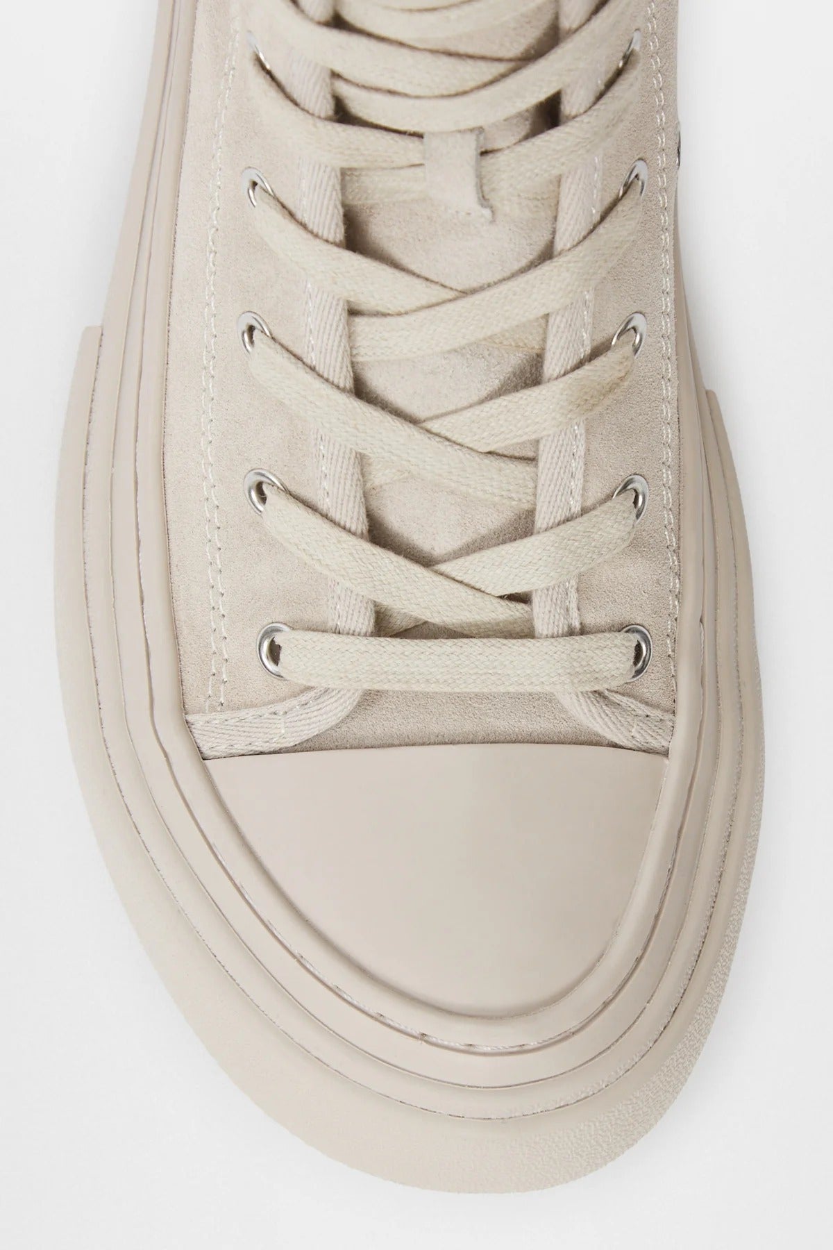 SARIN VULCANIZED MID-TOP SNEAKERS CHALK