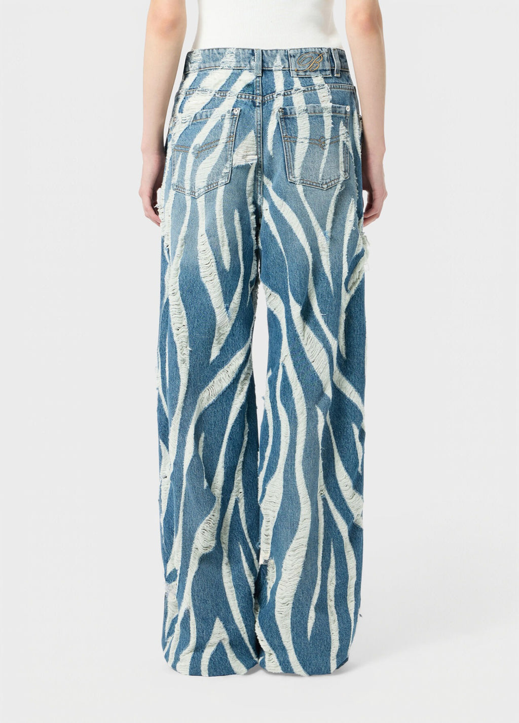 DENIM ZEBRA PANT ICE BLU