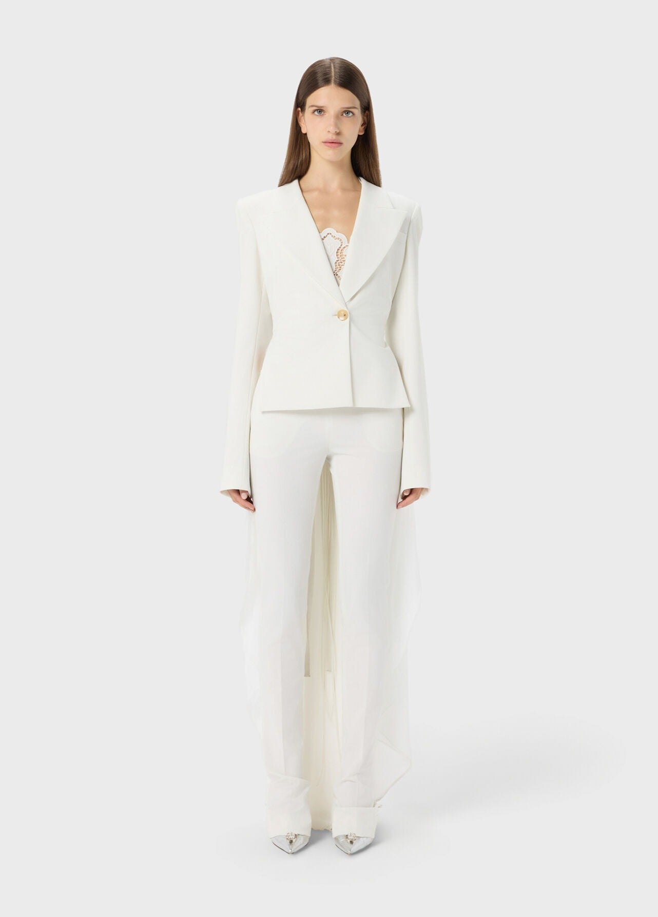 COMPACT TAILO JACKET WHITE PEARL