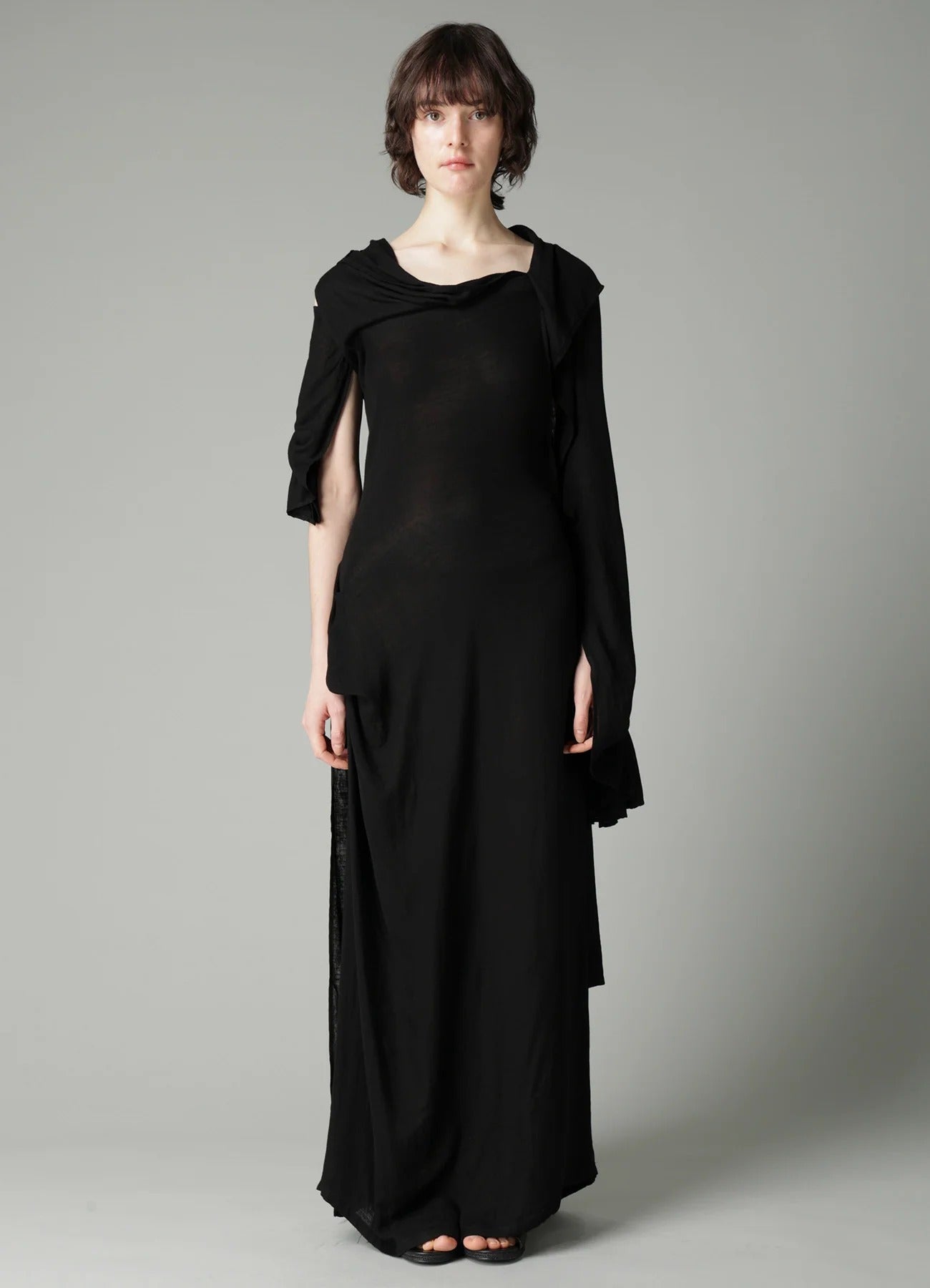 L LONG SLEEVE DRESS A BLACK