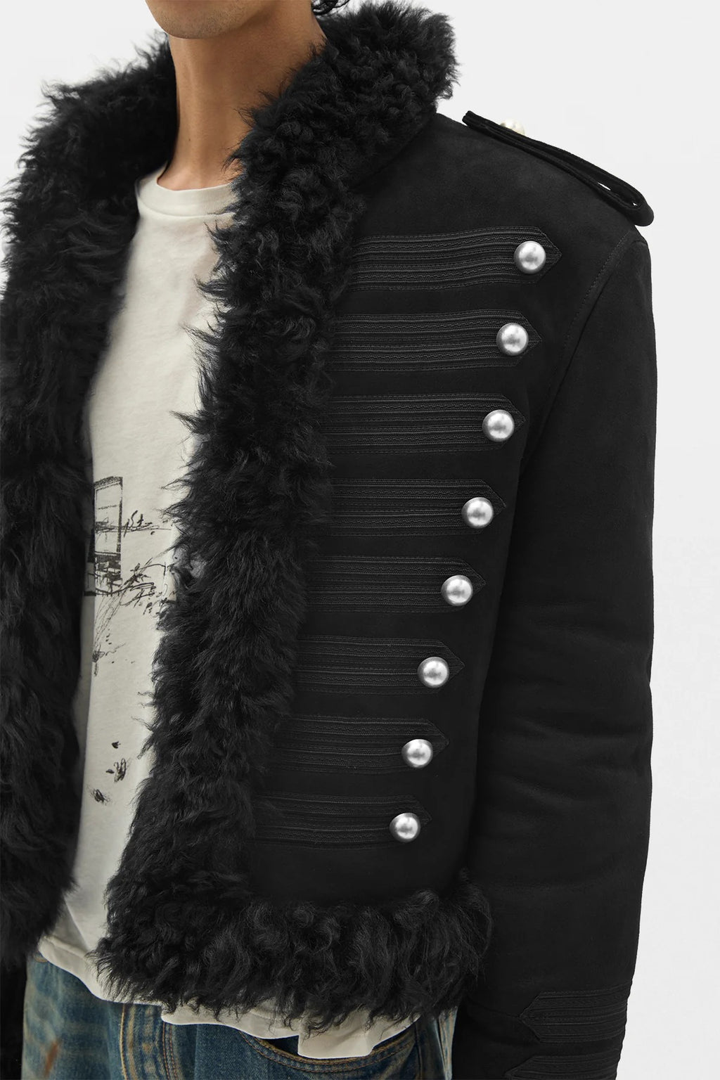 MALDUS EMBROIDERED CROPPED MARSINA JACKET BLACK