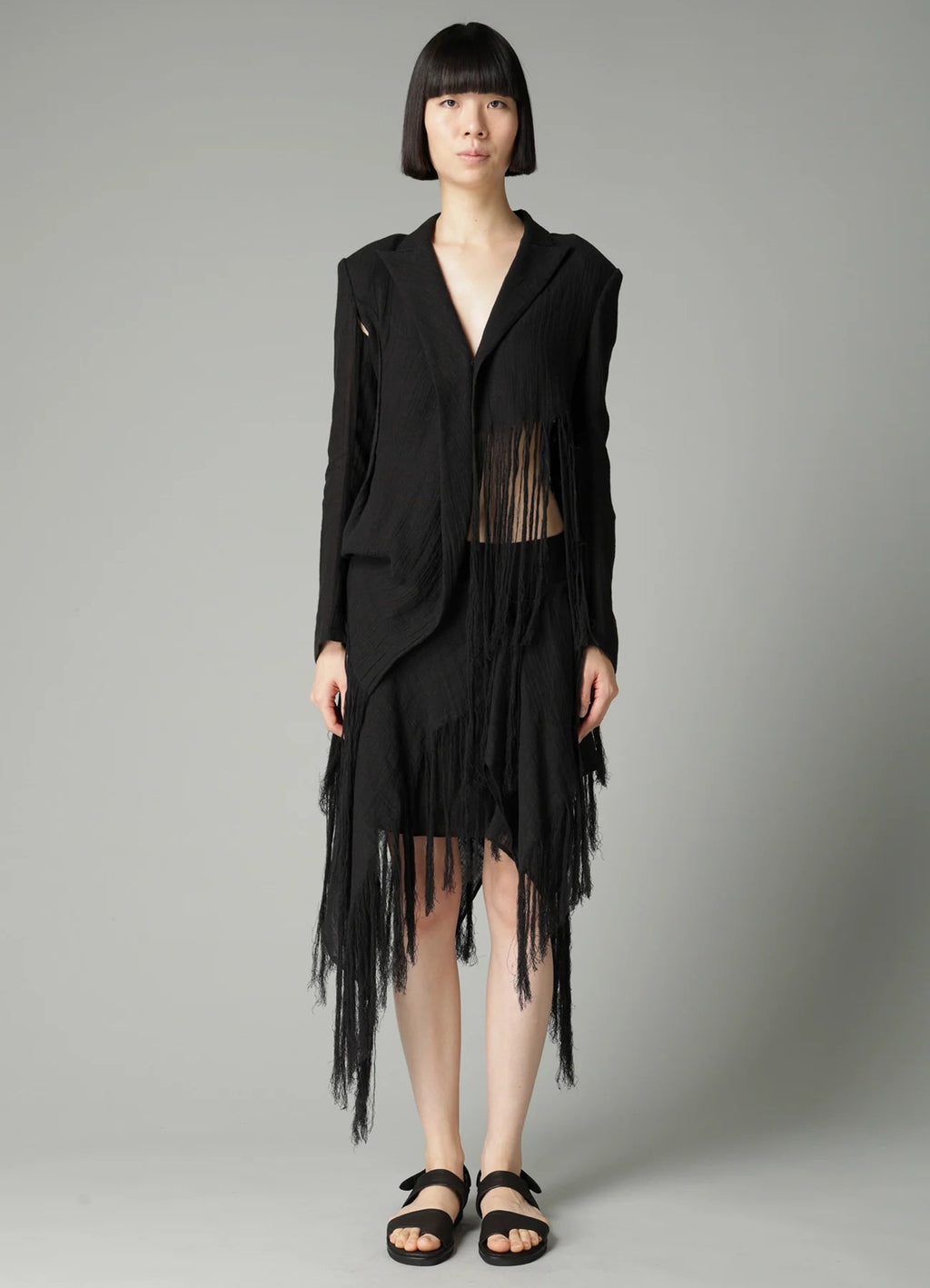 L KNOT DETAIL FRINGE PANTS
