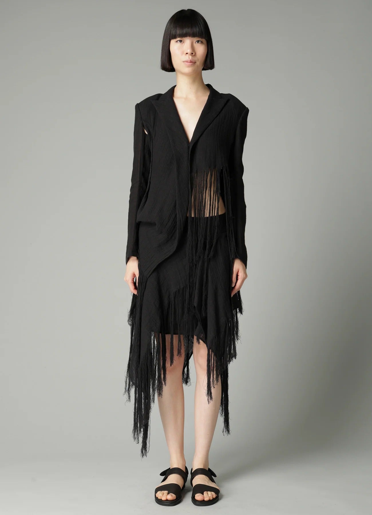 L KNOT DETAIL FRINGE PANTS